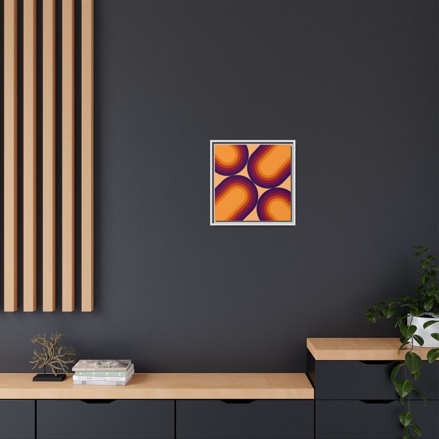 Modern Framed Geometric Canvas Art | Bold Color Meets Clean Framing