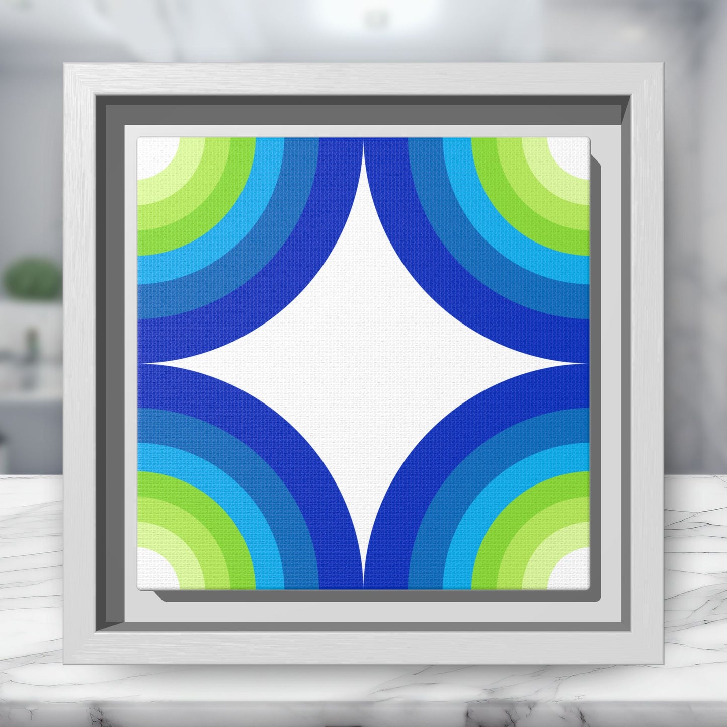 Modern Framed Geometric Canvas Art | Bold Color Meets Clean Framing