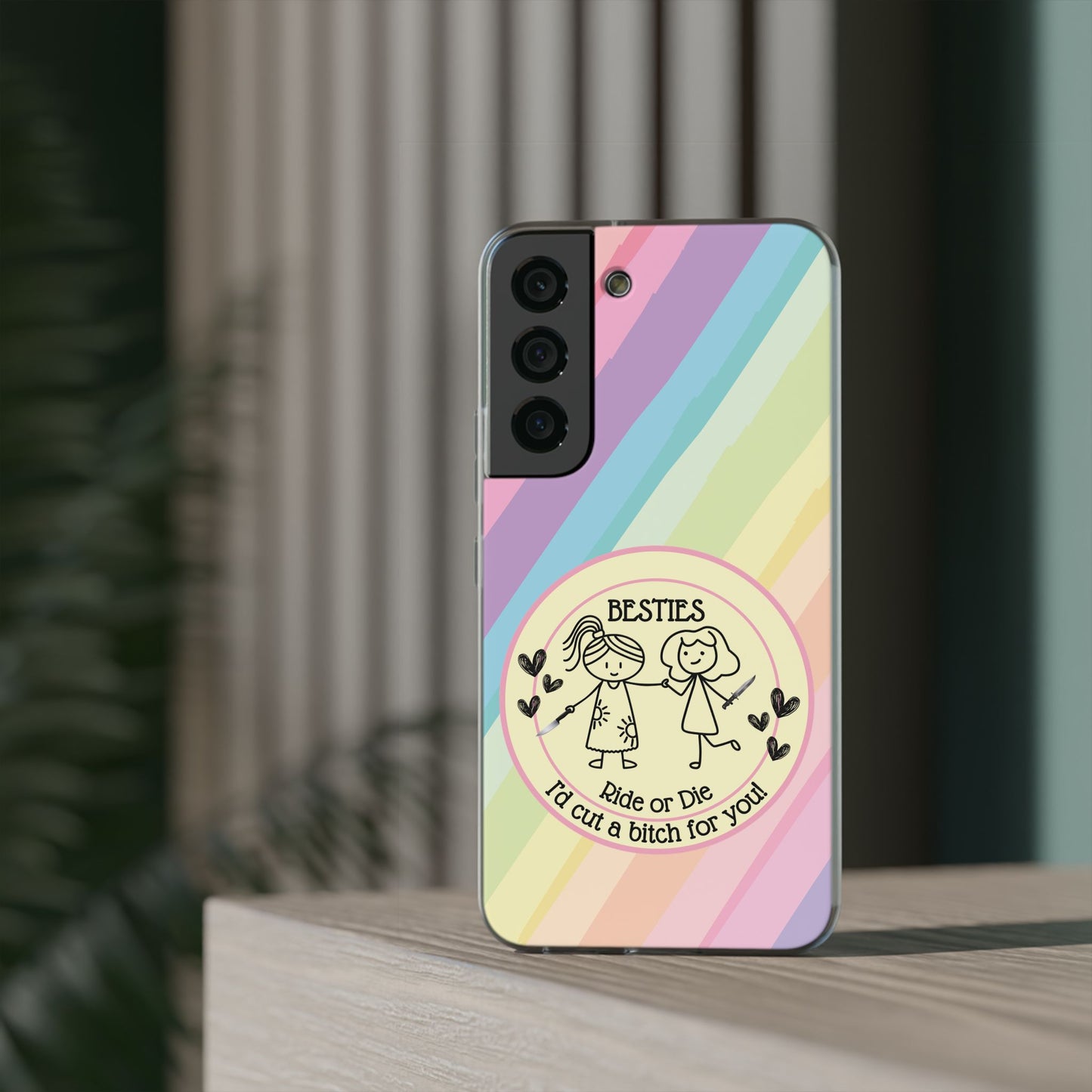 Phone Cases - Pastels Besties Ride or Die | "I'd Cut a Bitch for You"