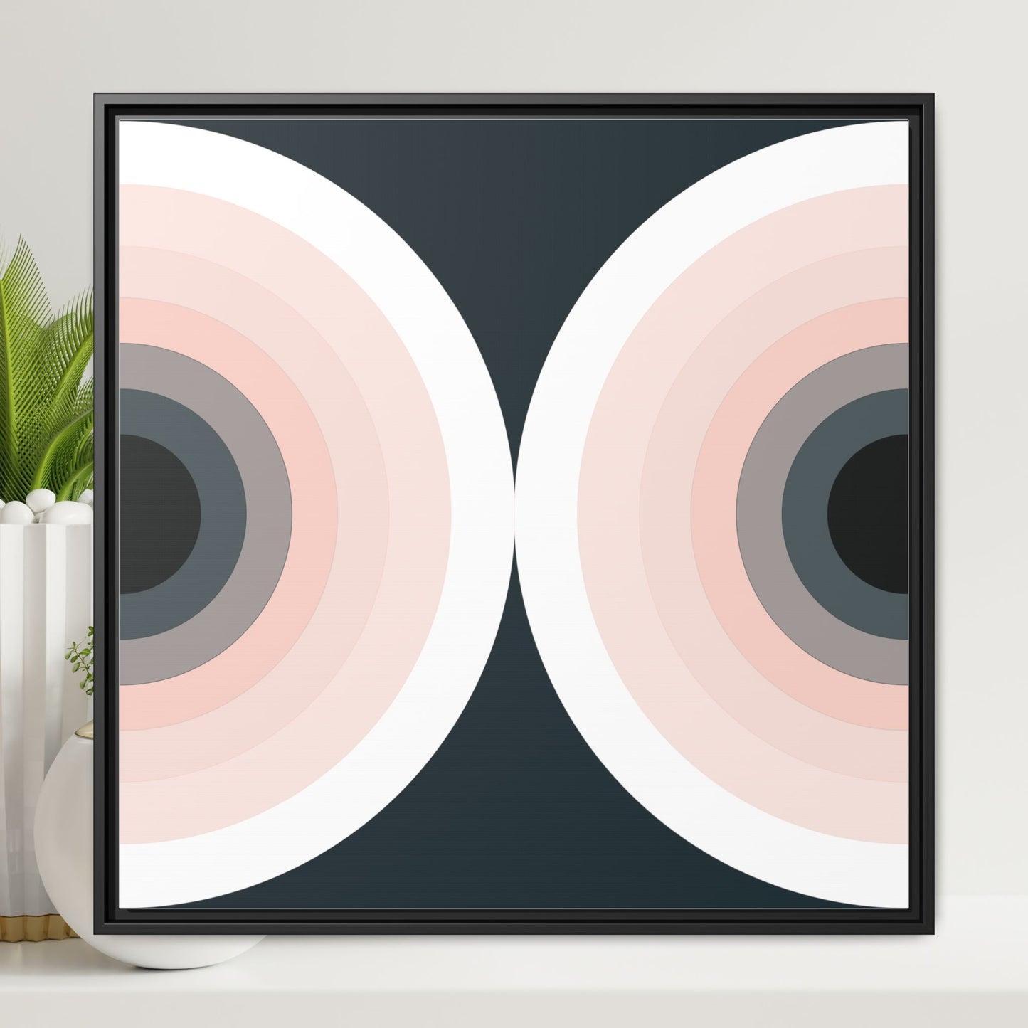 Modern Framed Geometric Canvas Art | Bold Color Meets Clean Framing