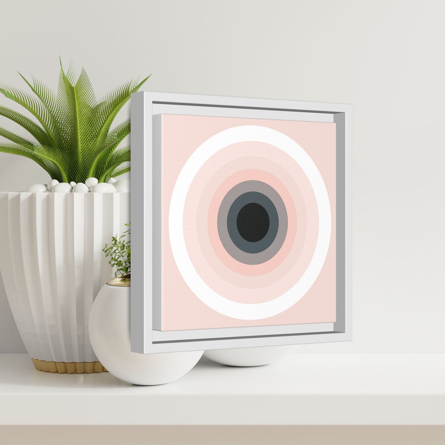 Modern Framed Geometric Canvas Art | Bold Color Meets Clean Framing