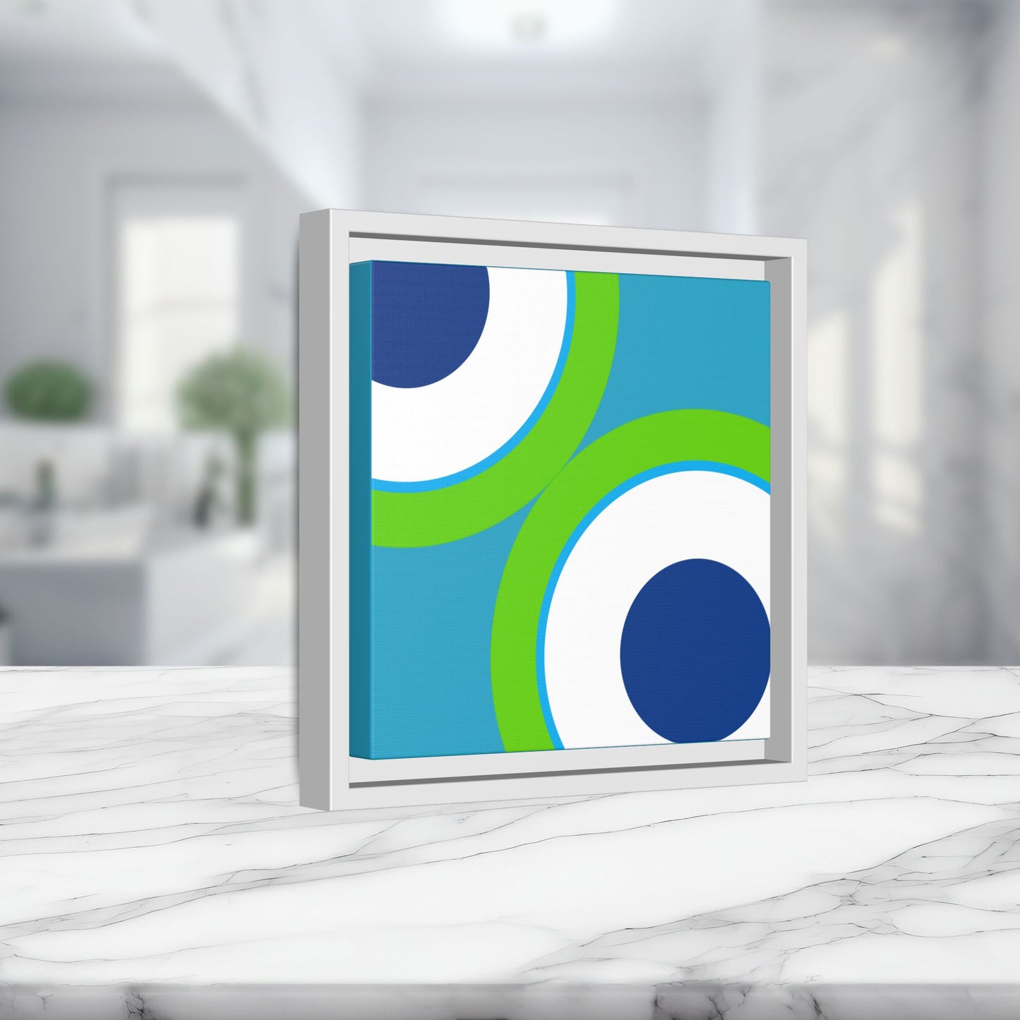 Modern Framed Geometric Canvas Art | Bold Color Meets Clean Framing