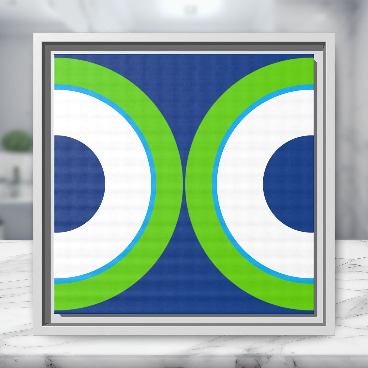 Modern Framed Geometric Canvas Art | Bold Color Meets Clean Framing