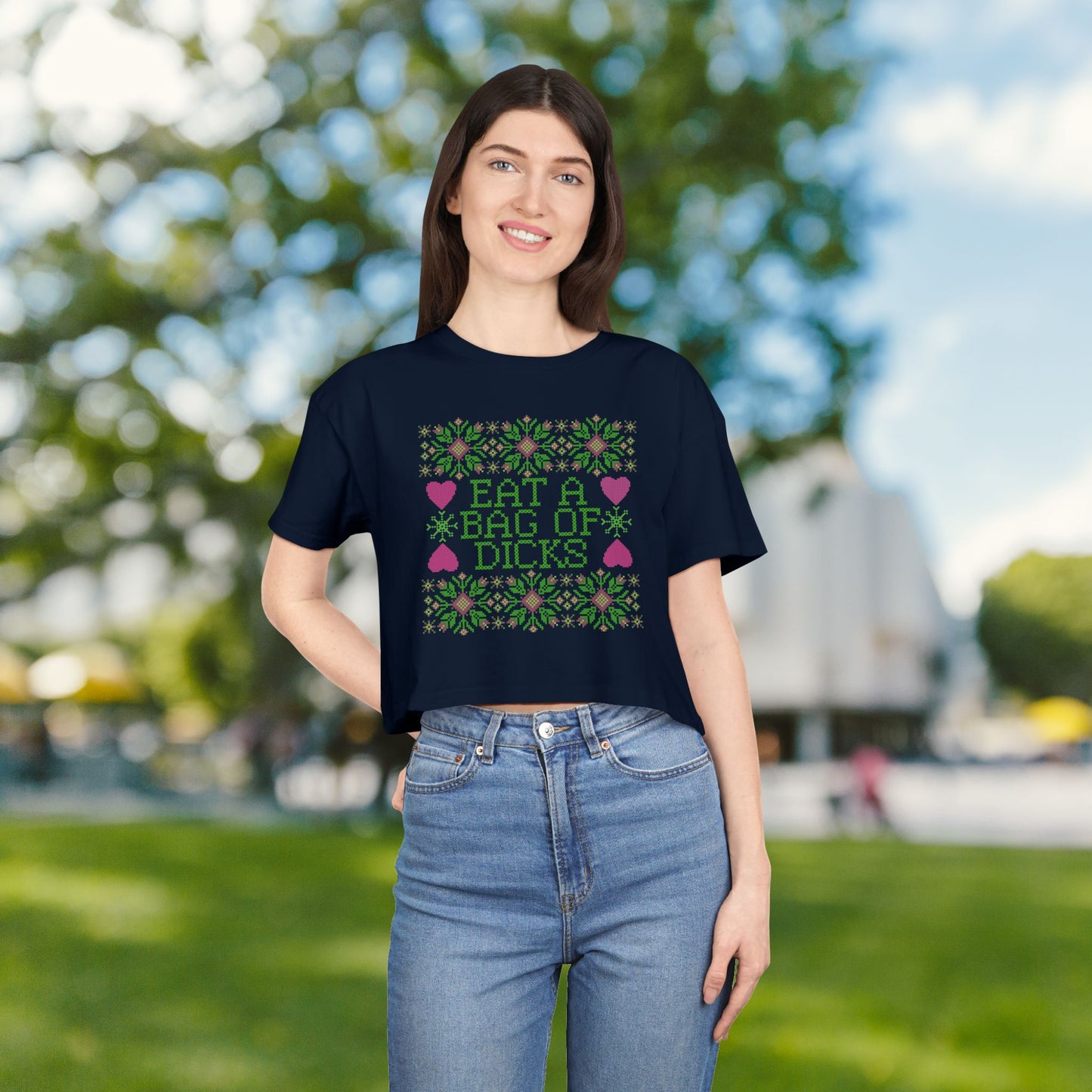 Eat a Bag of Dicks Crop Tee – Bold, Funny, and Totally Unapologetic