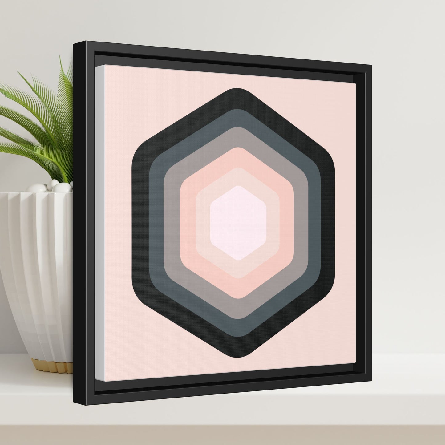 Modern Framed Geometric Canvas Art | Bold Color Meets Clean Framing
