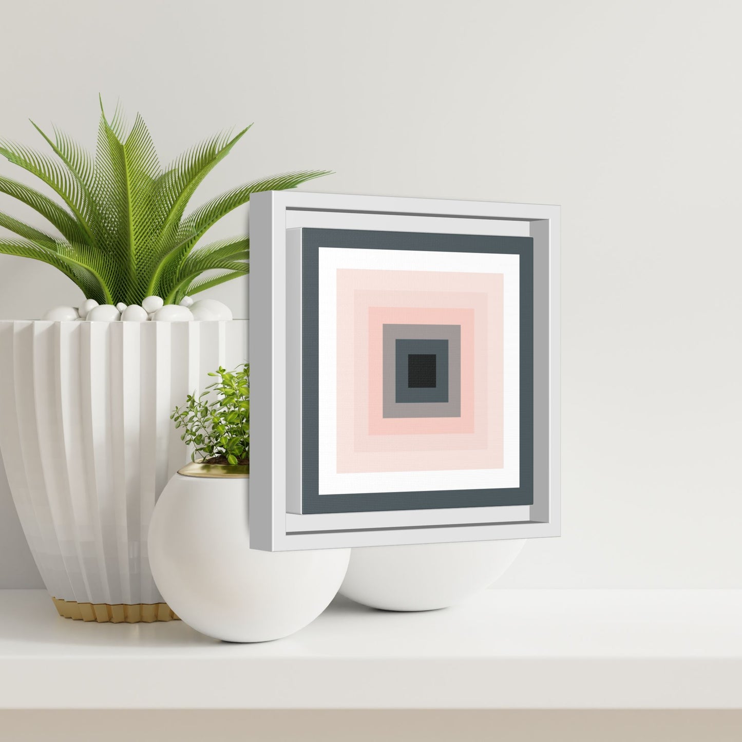 Modern Framed Geometric Canvas Art | Bold Color Meets Clean Framing