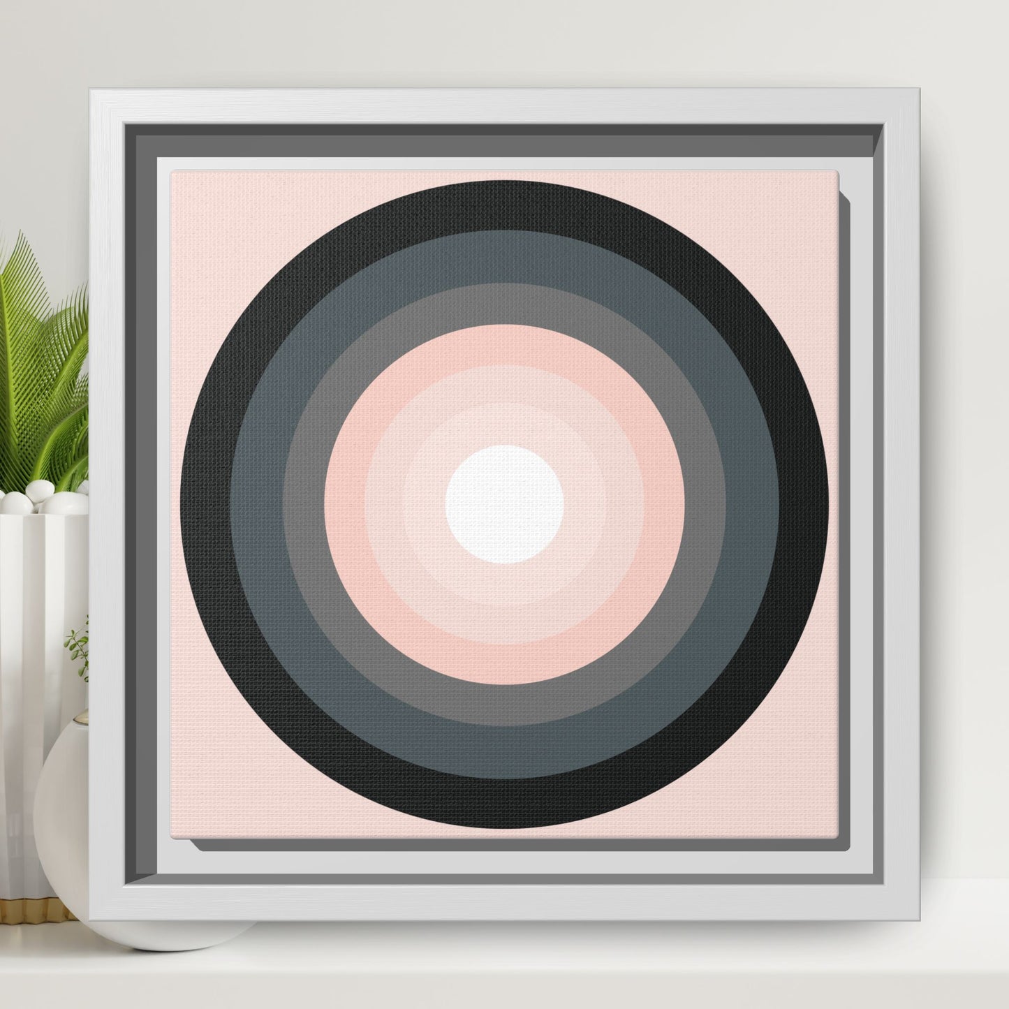 Modern Framed Geometric Canvas Art | Bold Color Meets Clean Framing
