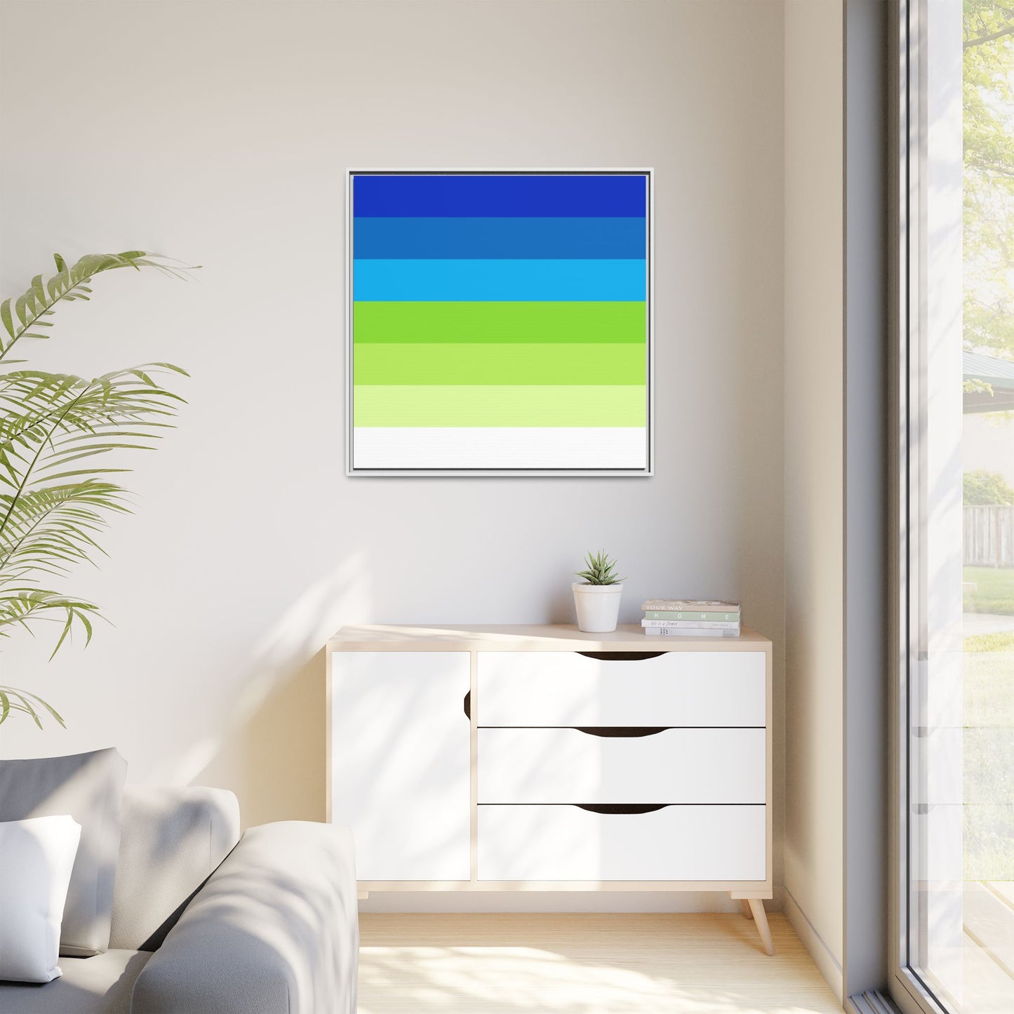 Modern Framed Geometric Canvas Art | Bold Color Meets Clean Framing