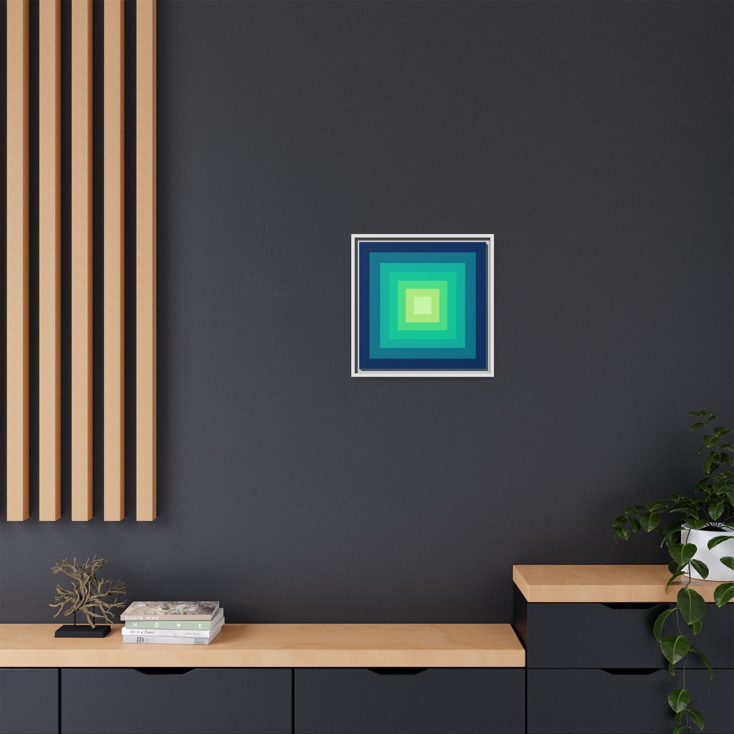 Modern Framed Geometric Canvas Art | Bold Color Meets Clean Framing
