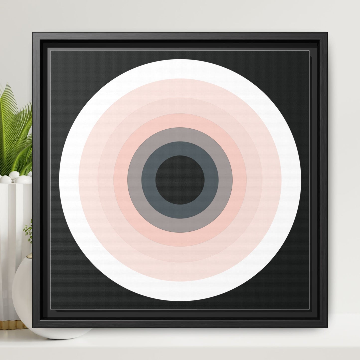 Modern Framed Geometric Canvas Art | Bold Color Meets Clean Framing