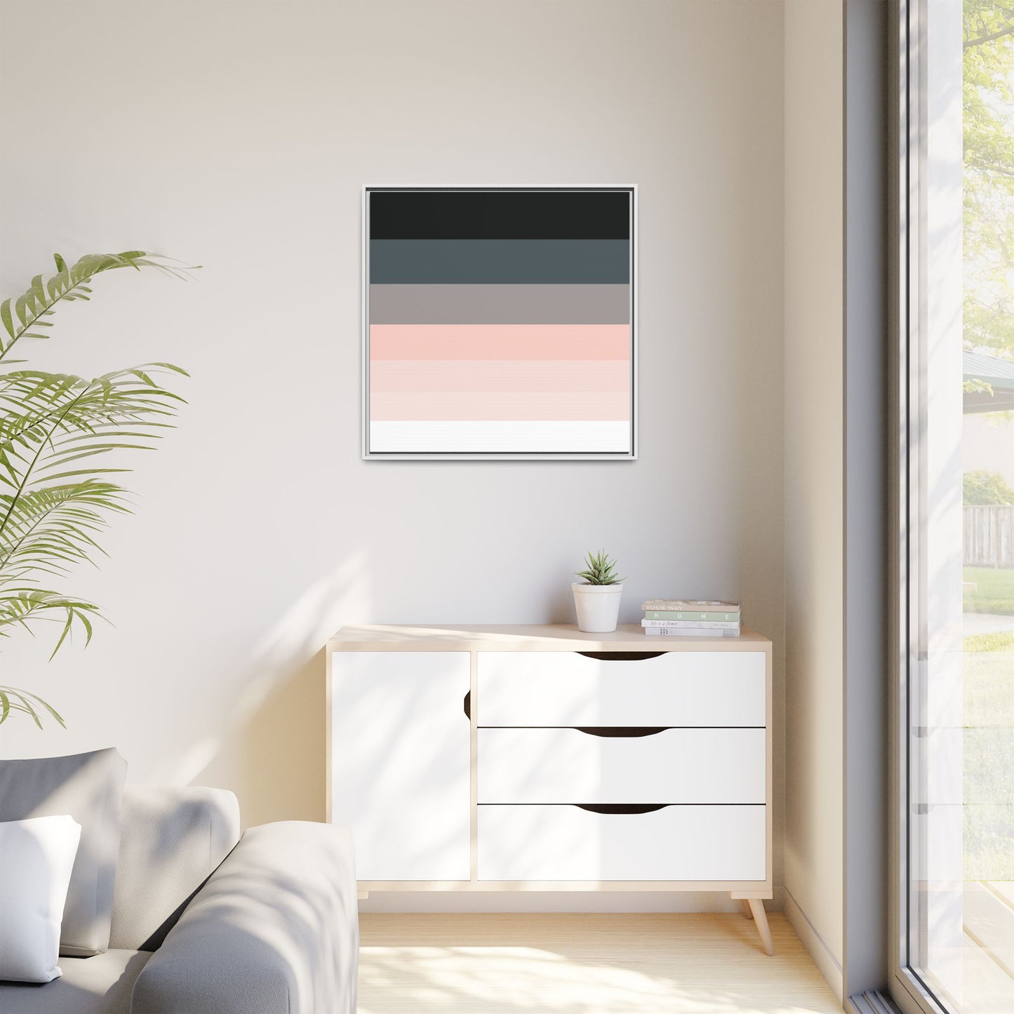 Modern Framed Geometric Canvas Art | Bold Color Meets Clean Framing