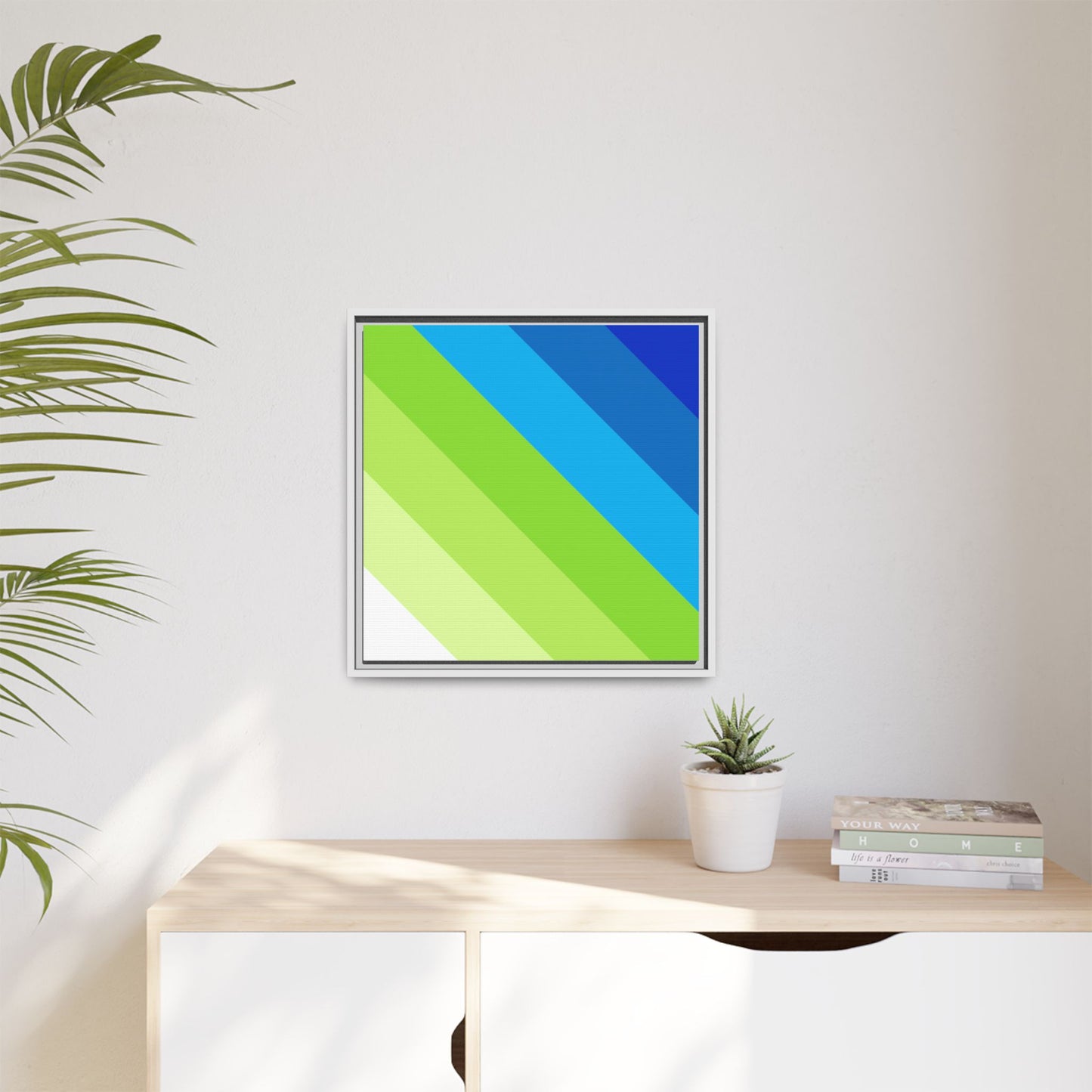Modern Framed Geometric Canvas Art | Bold Color Meets Clean Framing