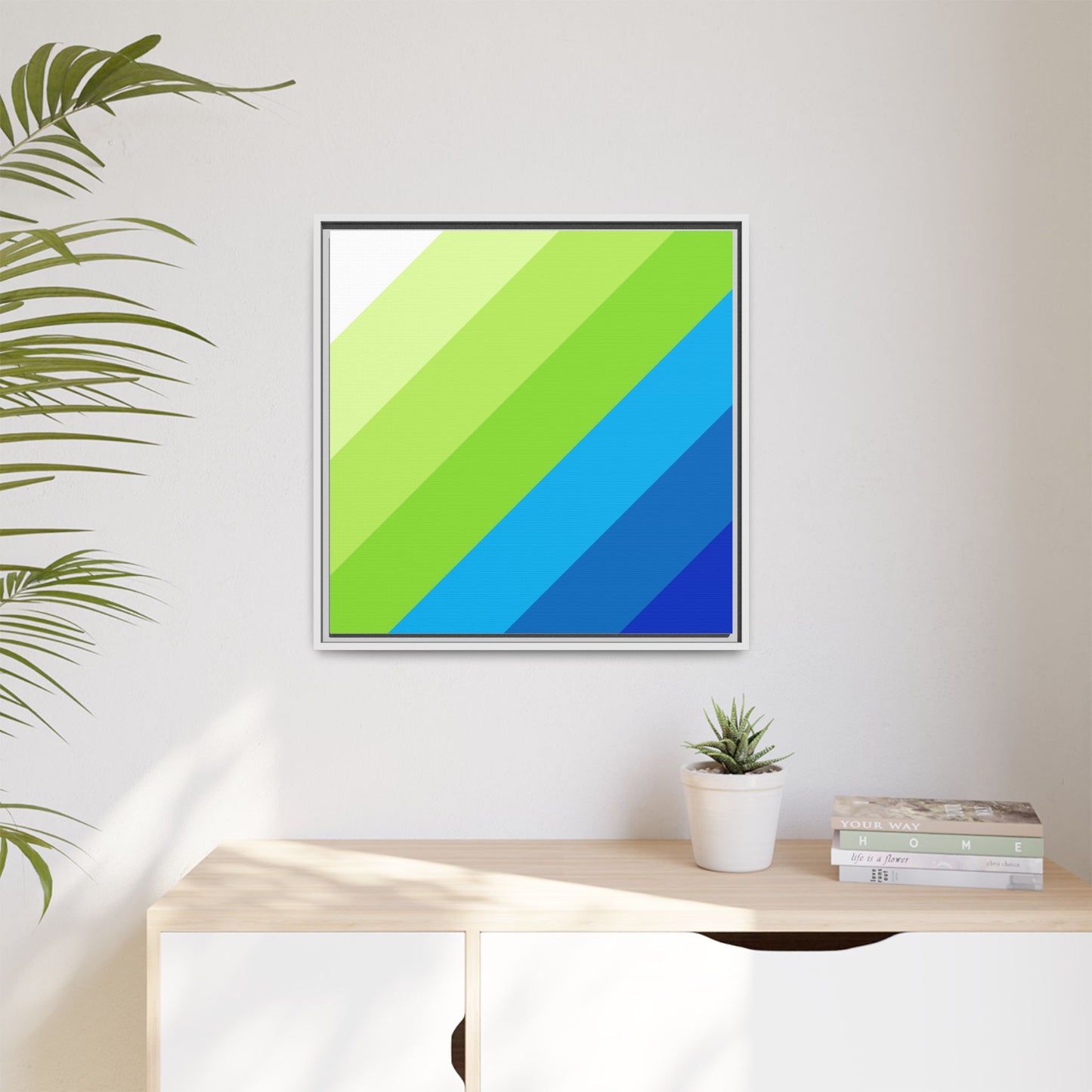 Modern Framed Geometric Canvas Art | Bold Color Meets Clean Framing