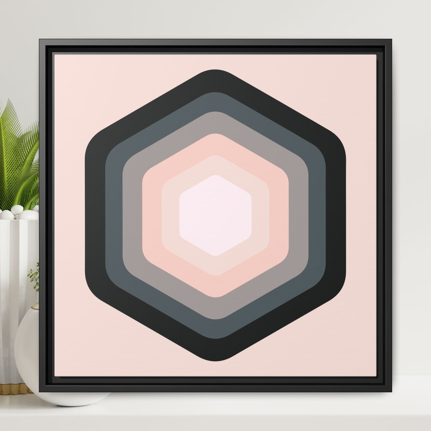 Modern Framed Geometric Canvas Art | Bold Color Meets Clean Framing
