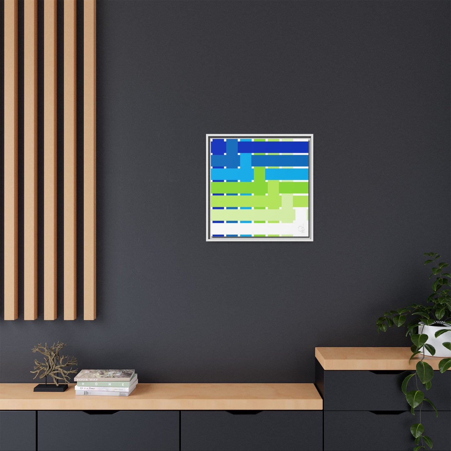 Modern Framed Geometric Canvas Art | Bold Color Meets Clean Framing