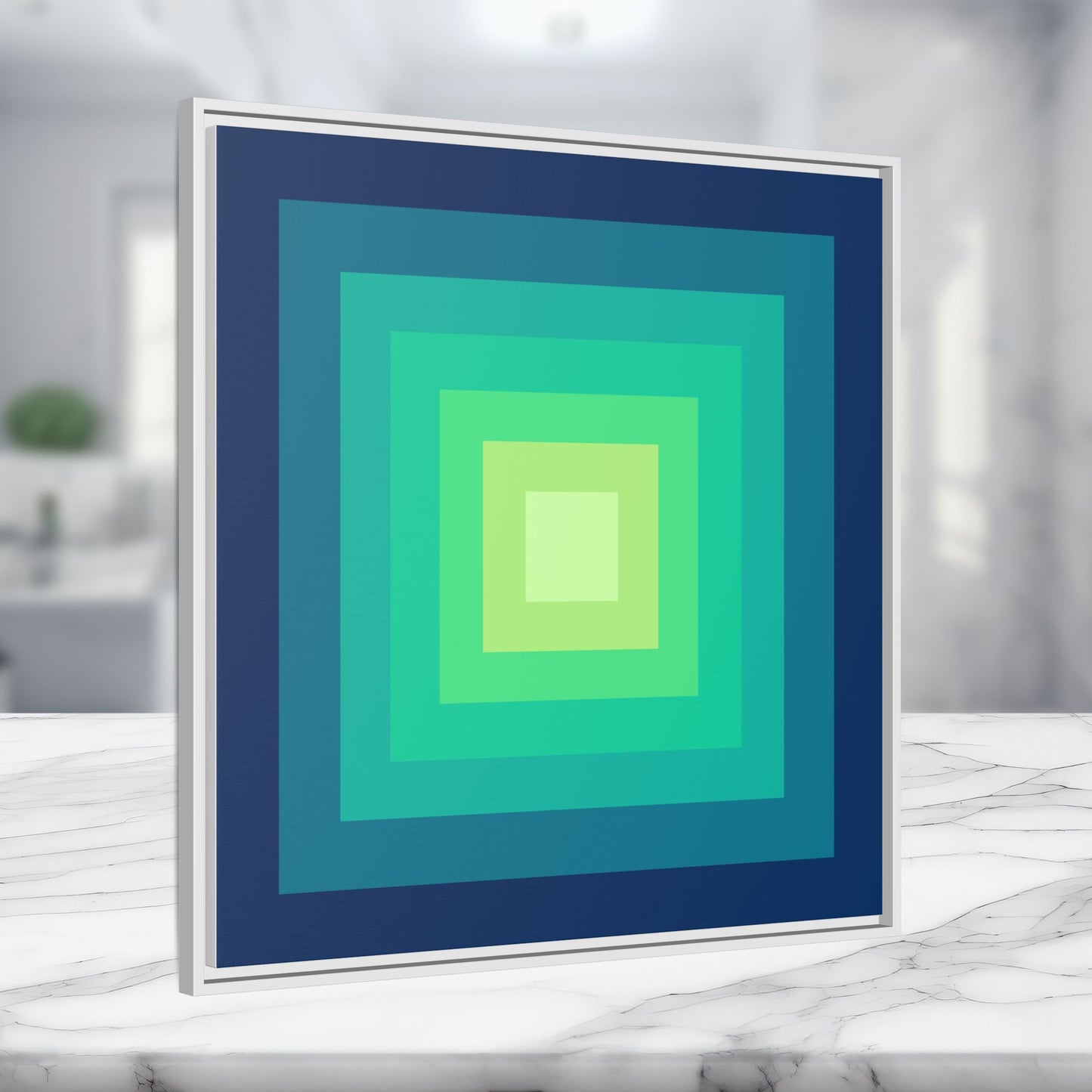 Modern Framed Geometric Canvas Art | Bold Color Meets Clean Framing