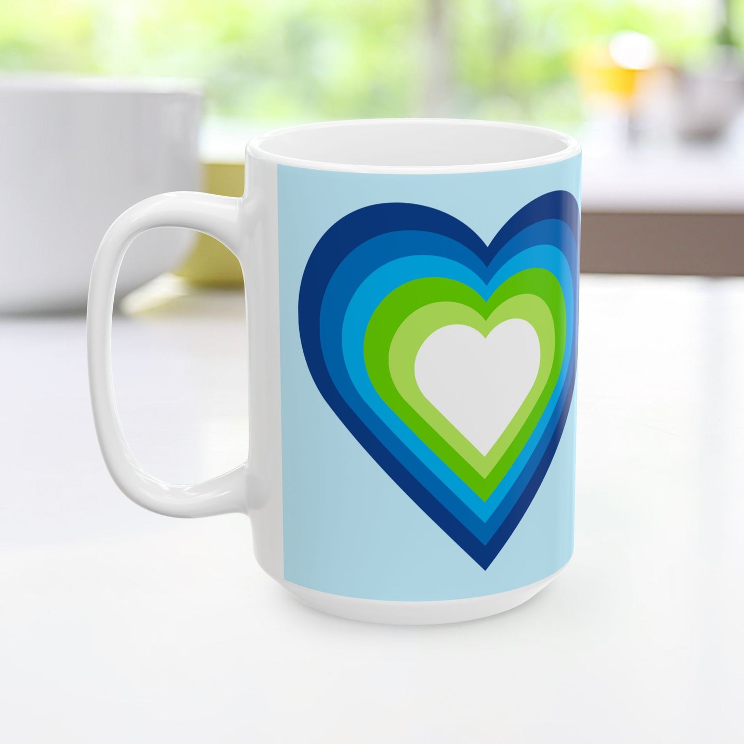 Geo Art Heart Mug – Bold Color, Daily Joy