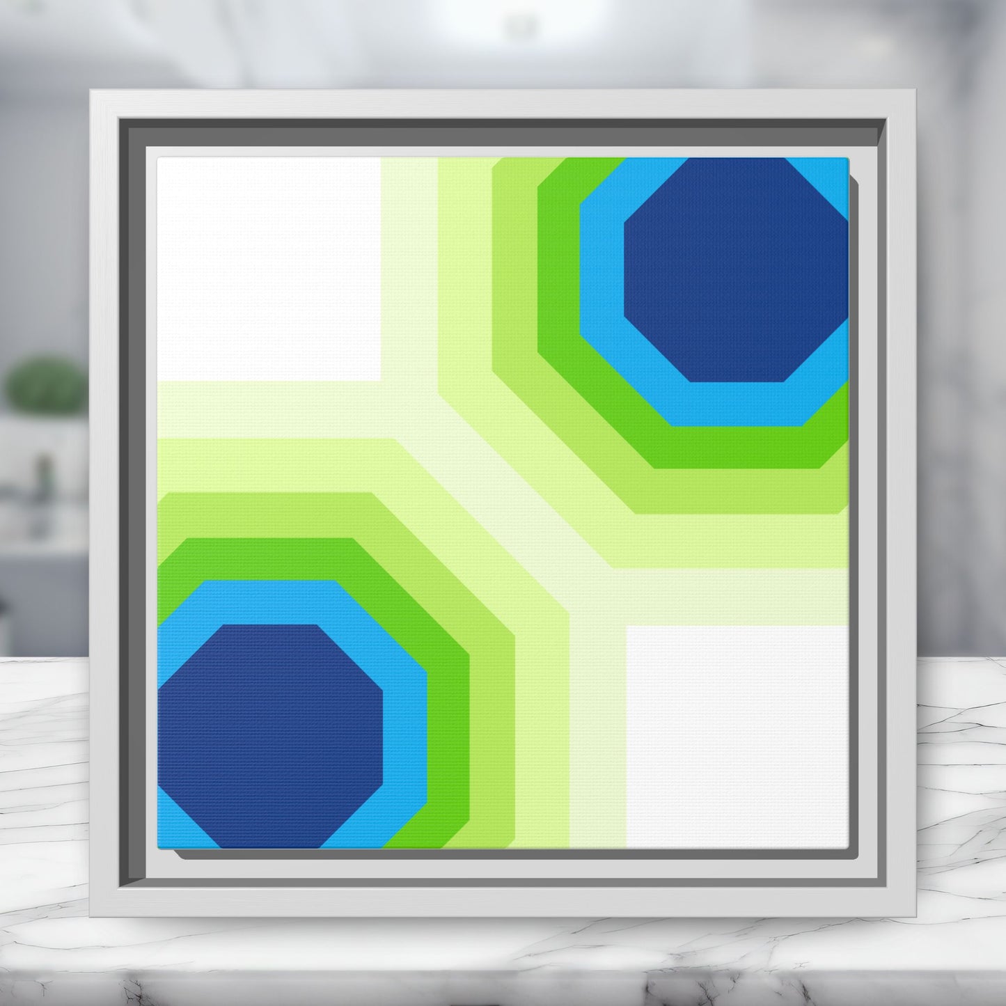Modern Framed Geometric Canvas Art | Bold Color Meets Clean Framing