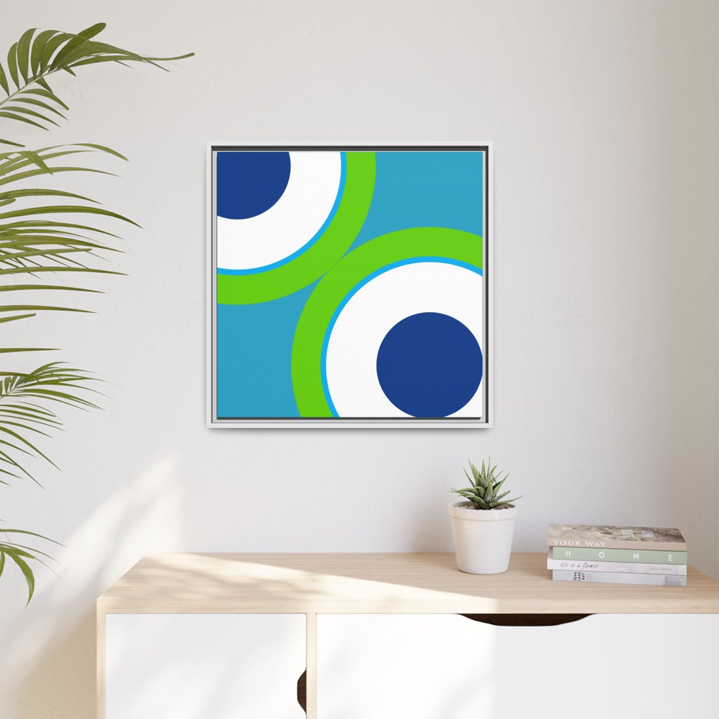 Modern Framed Geometric Canvas Art | Bold Color Meets Clean Framing