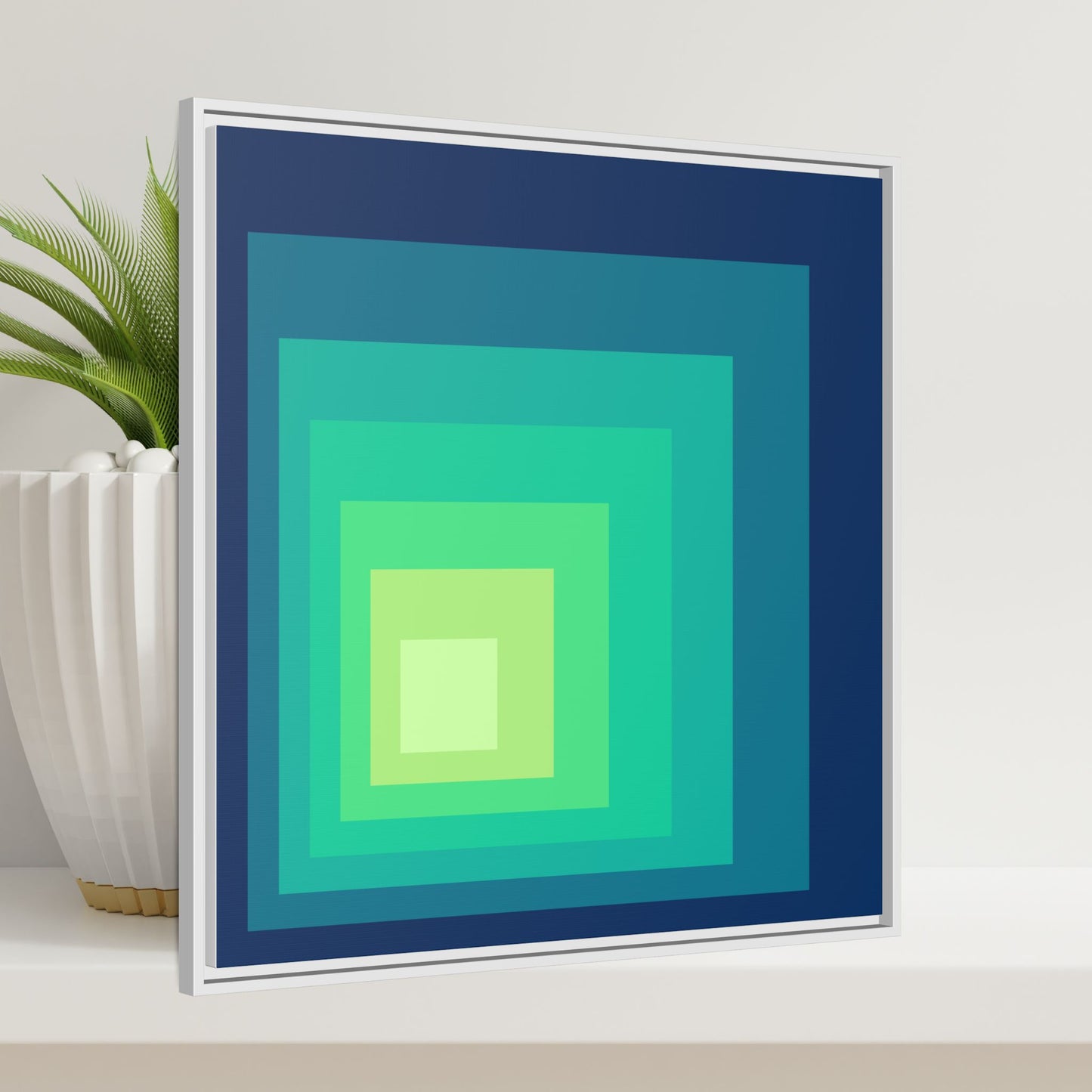 Modern Framed Geometric Canvas Art | Bold Color Meets Clean Framing