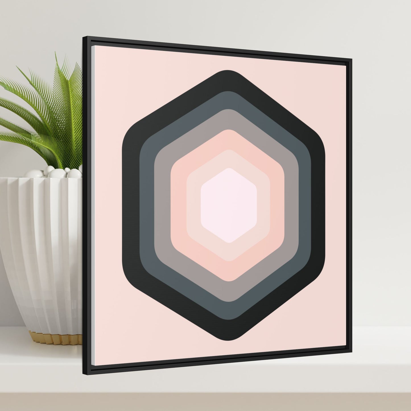 Modern Framed Geometric Canvas Art | Bold Color Meets Clean Framing