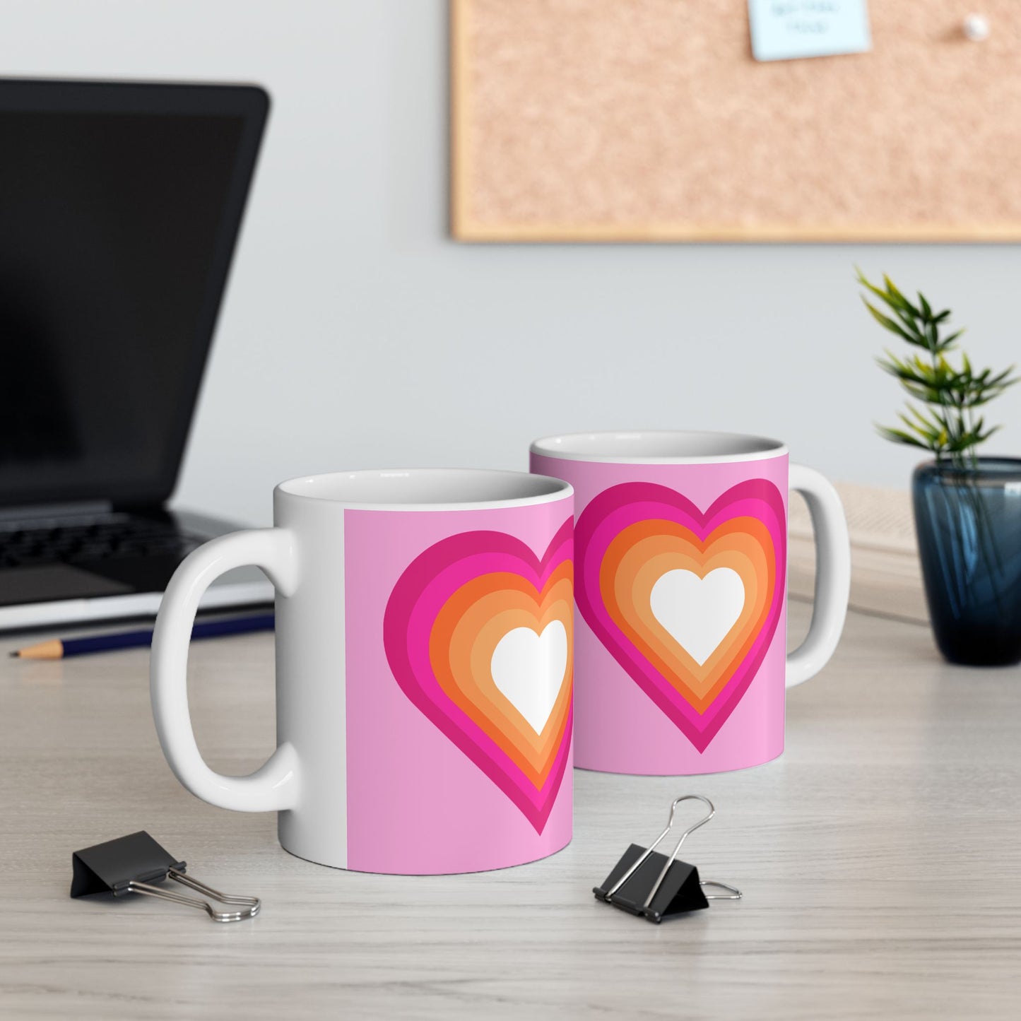 Geo Art Heart Mug – Bold Color, Daily Joy