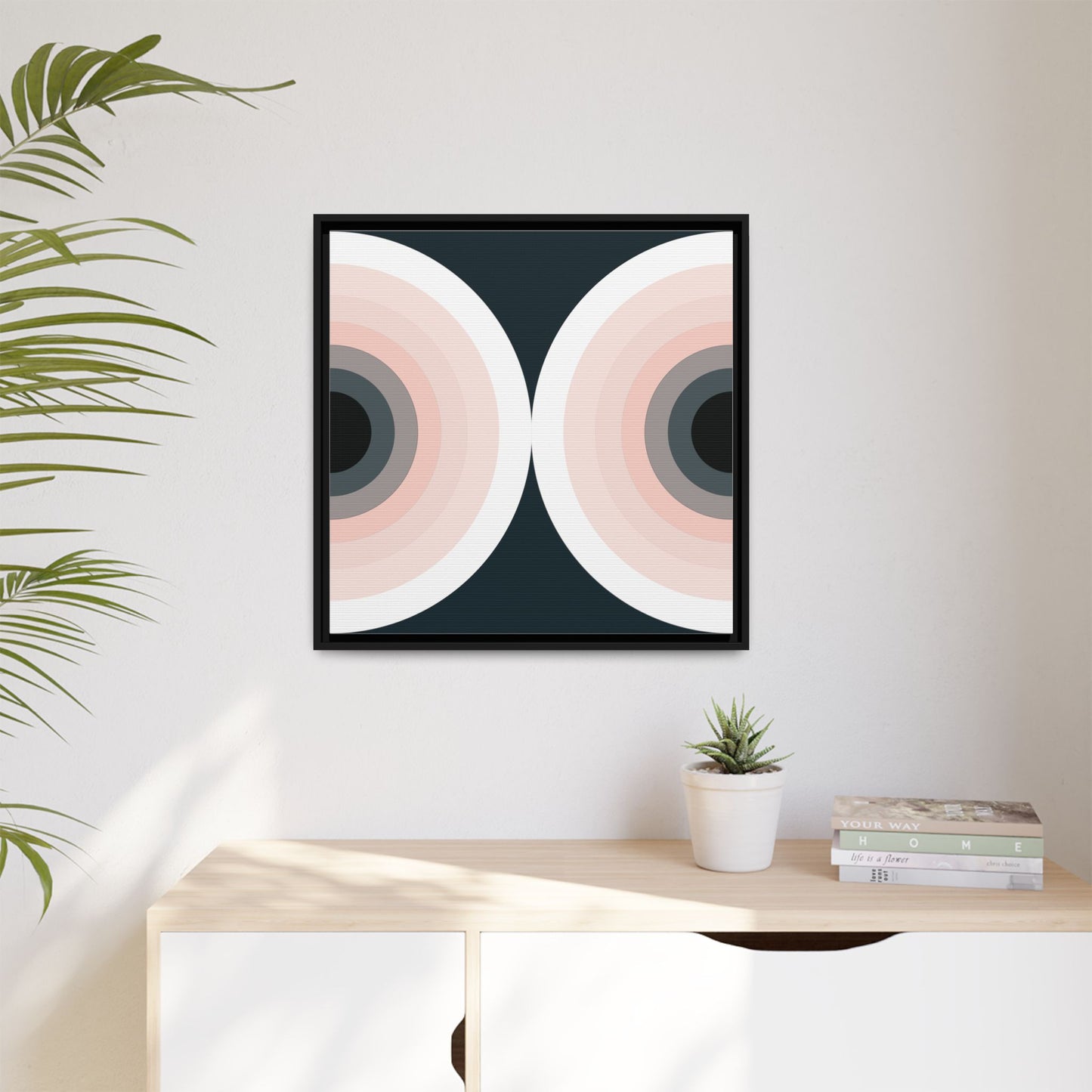 Modern Framed Geometric Canvas Art | Bold Color Meets Clean Framing
