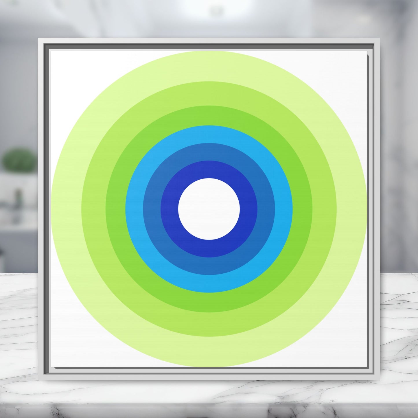 Modern Framed Geometric Canvas Art | Bold Color Meets Clean Framing