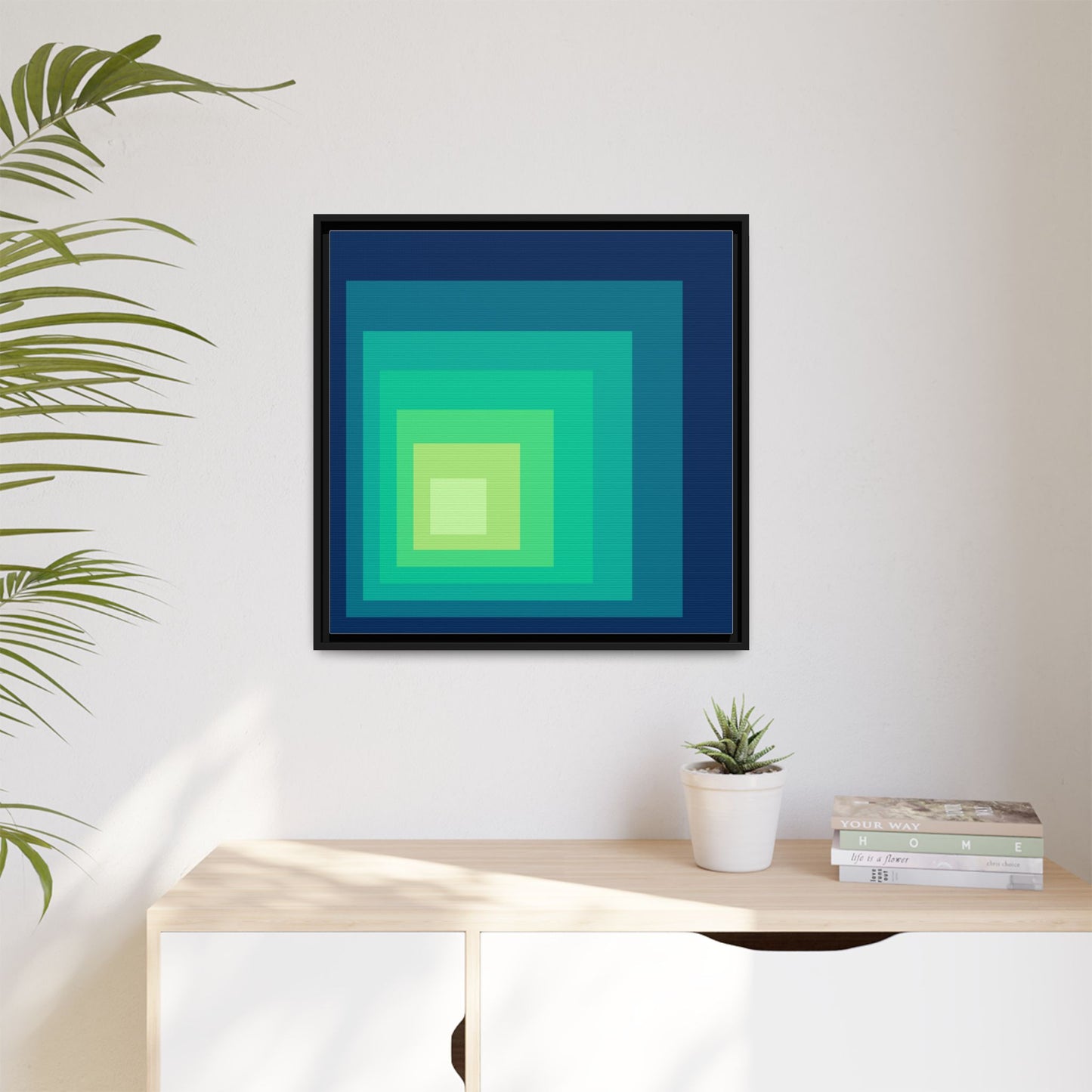 Modern Framed Geometric Canvas Art | Bold Color Meets Clean Framing