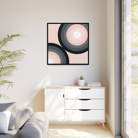 Modern Framed Geometric Canvas Art | Bold Color Meets Clean Framing