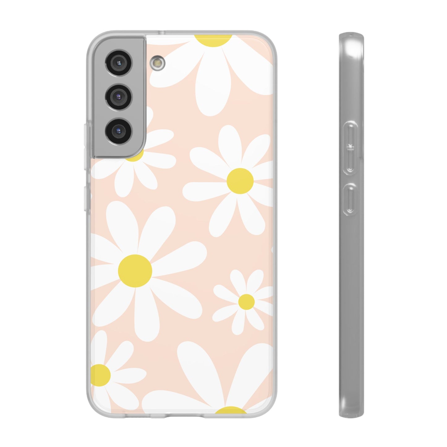 Phone Cases - Blush Daisy Pattern Flexi Cases