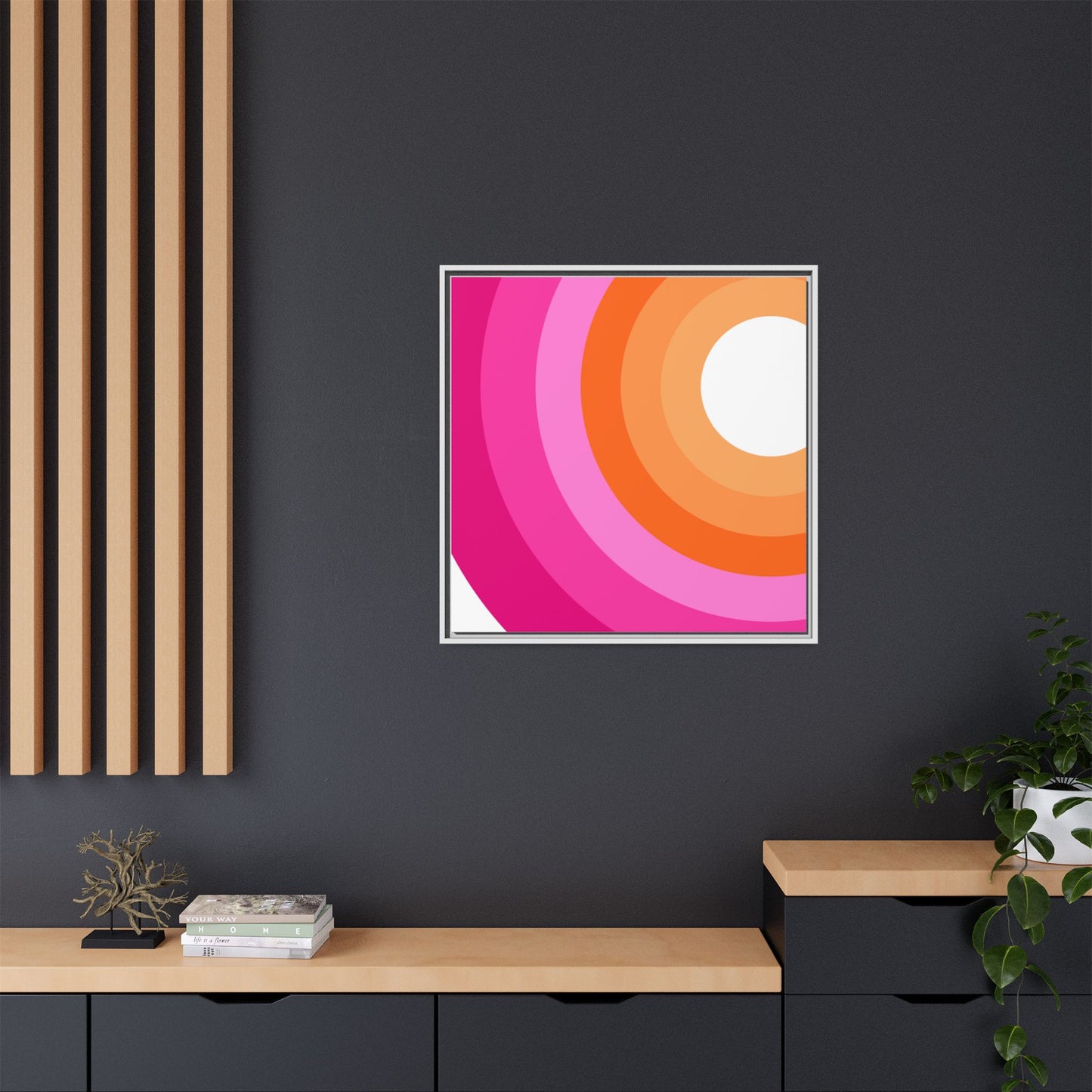 Modern Framed Geometric Canvas Art | Bold Color Meets Clean Framing