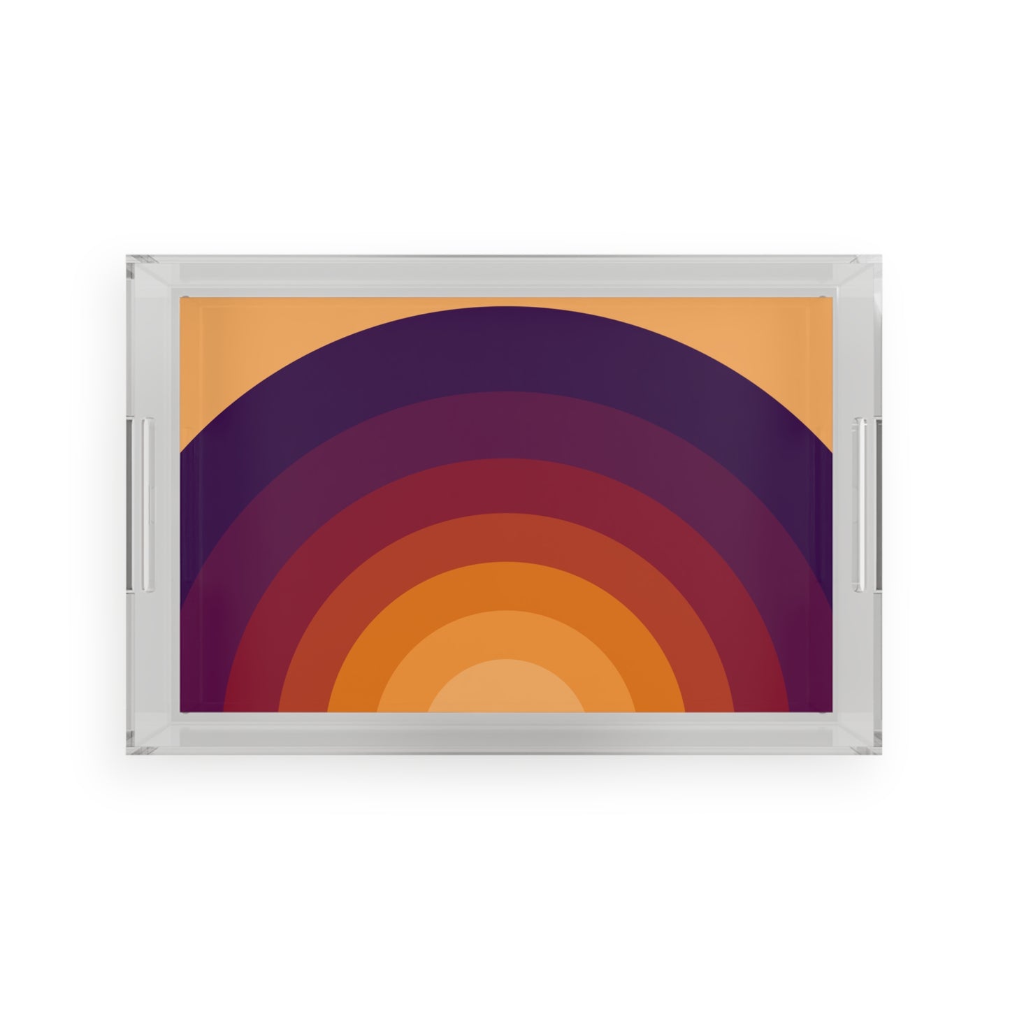 Modern Acrylic Tray with Bold Geometric Artwork