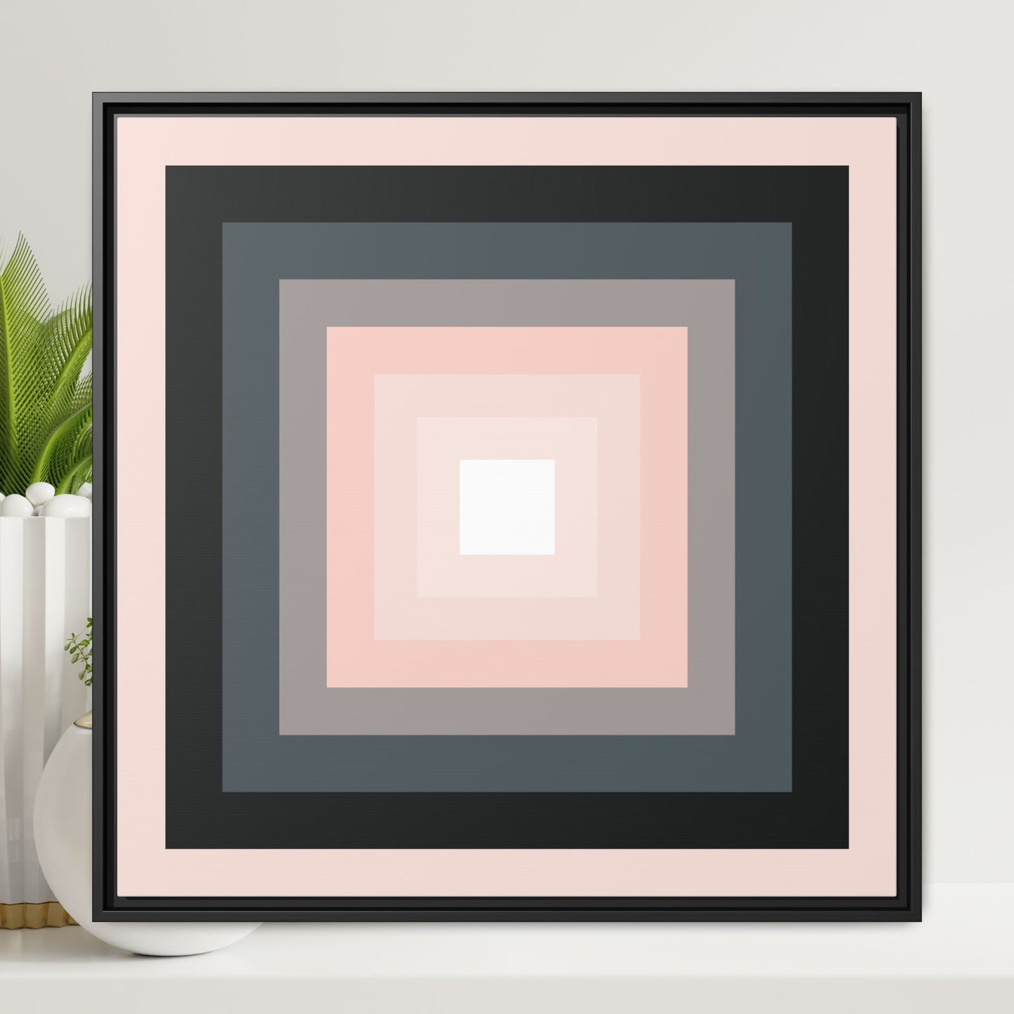 Modern Framed Geometric Canvas Art | Bold Color Meets Clean Framing