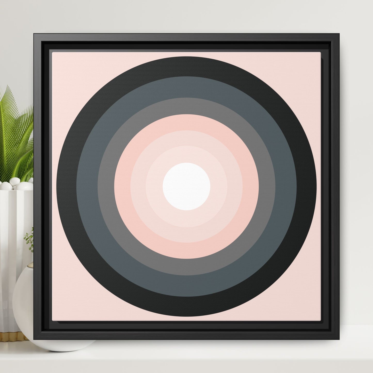 Modern Framed Geometric Canvas Art | Bold Color Meets Clean Framing