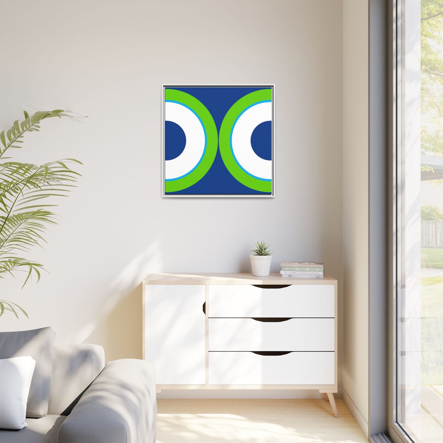 Modern Framed Geometric Canvas Art | Bold Color Meets Clean Framing