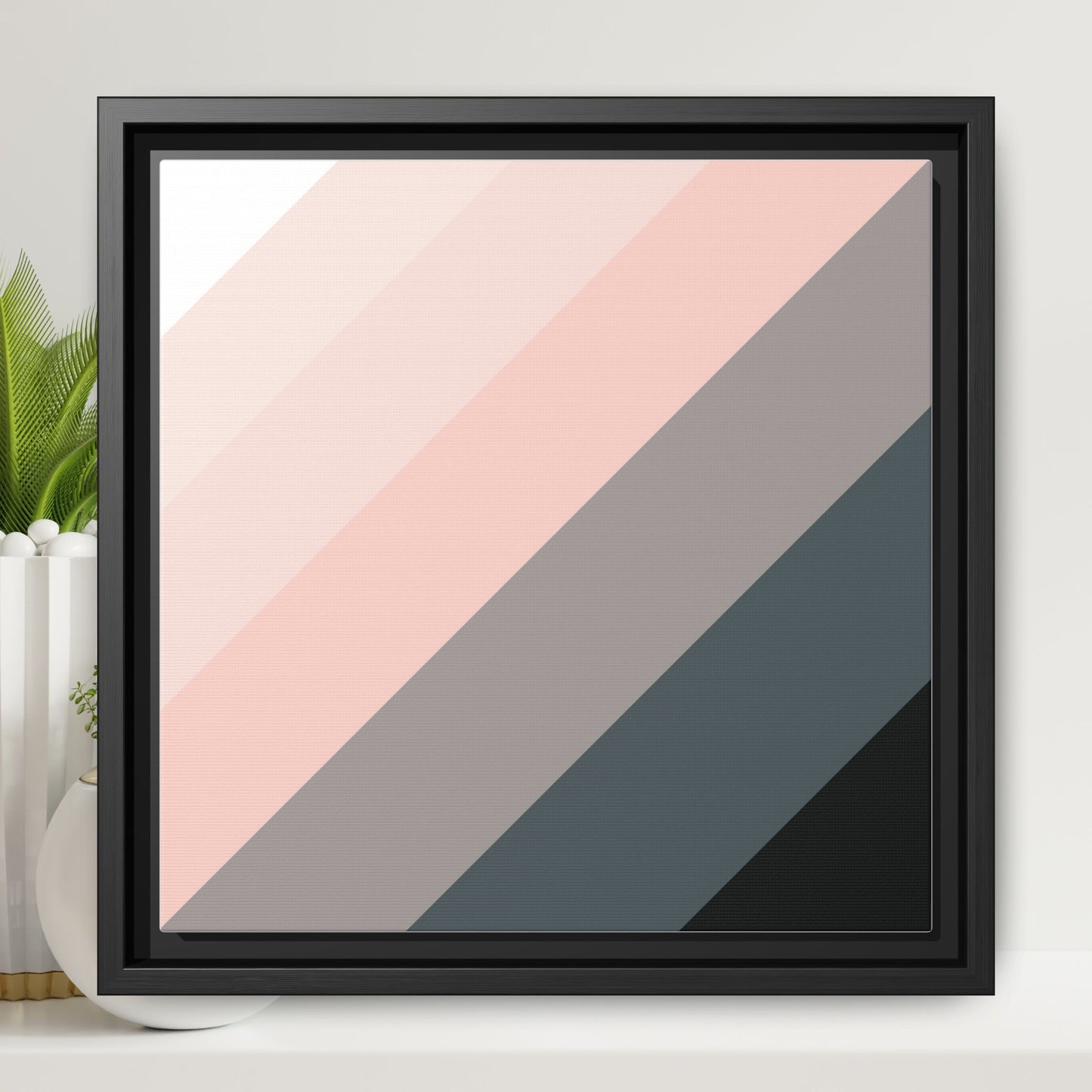 Modern Framed Geometric Canvas Art | Bold Color Meets Clean Framing