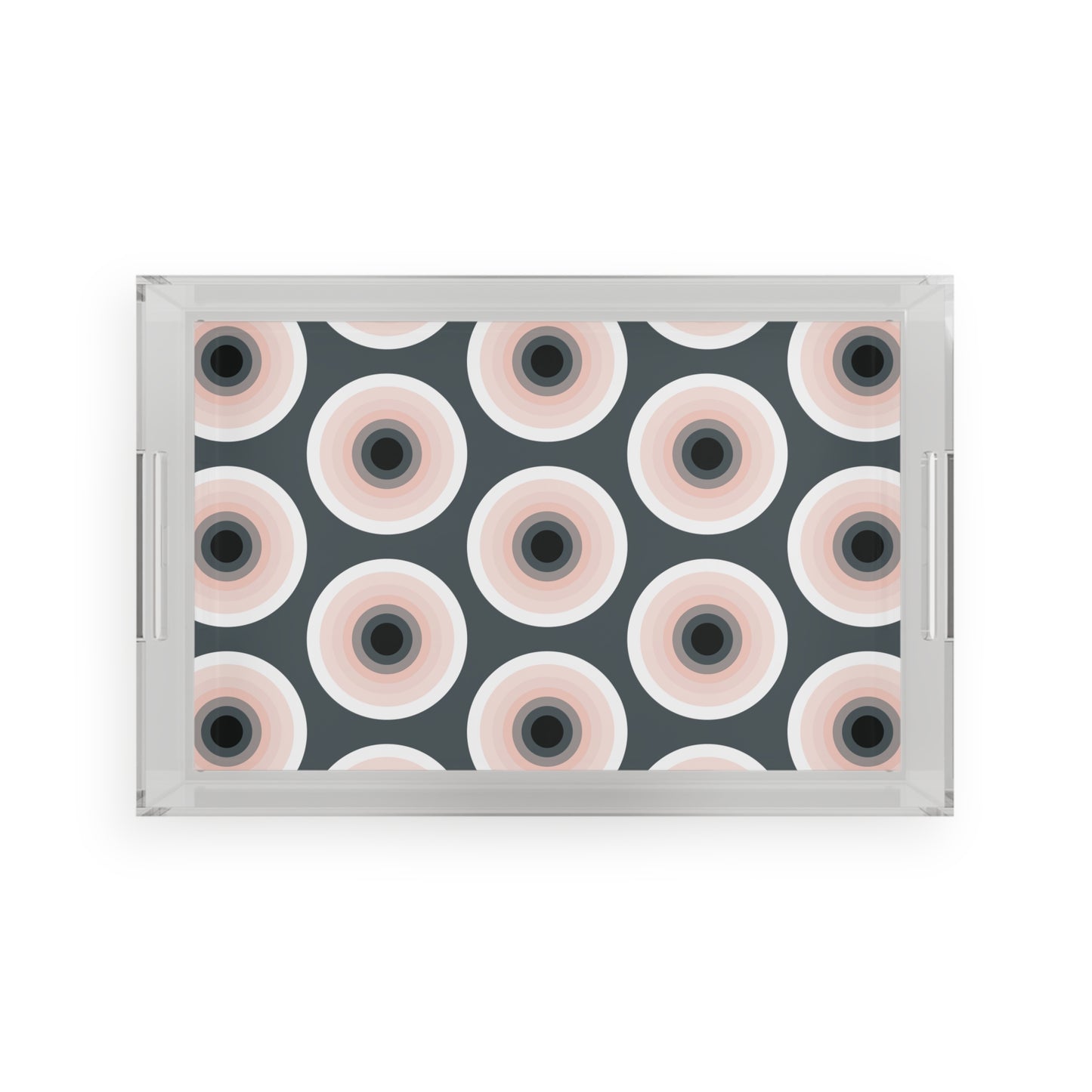 Modern Acrylic Tray with Bold Geometric Artwork