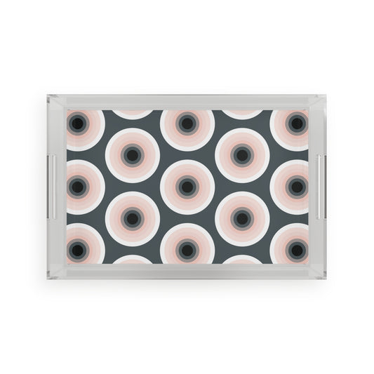 Modern Acrylic Tray with Bold Geometric Artwork