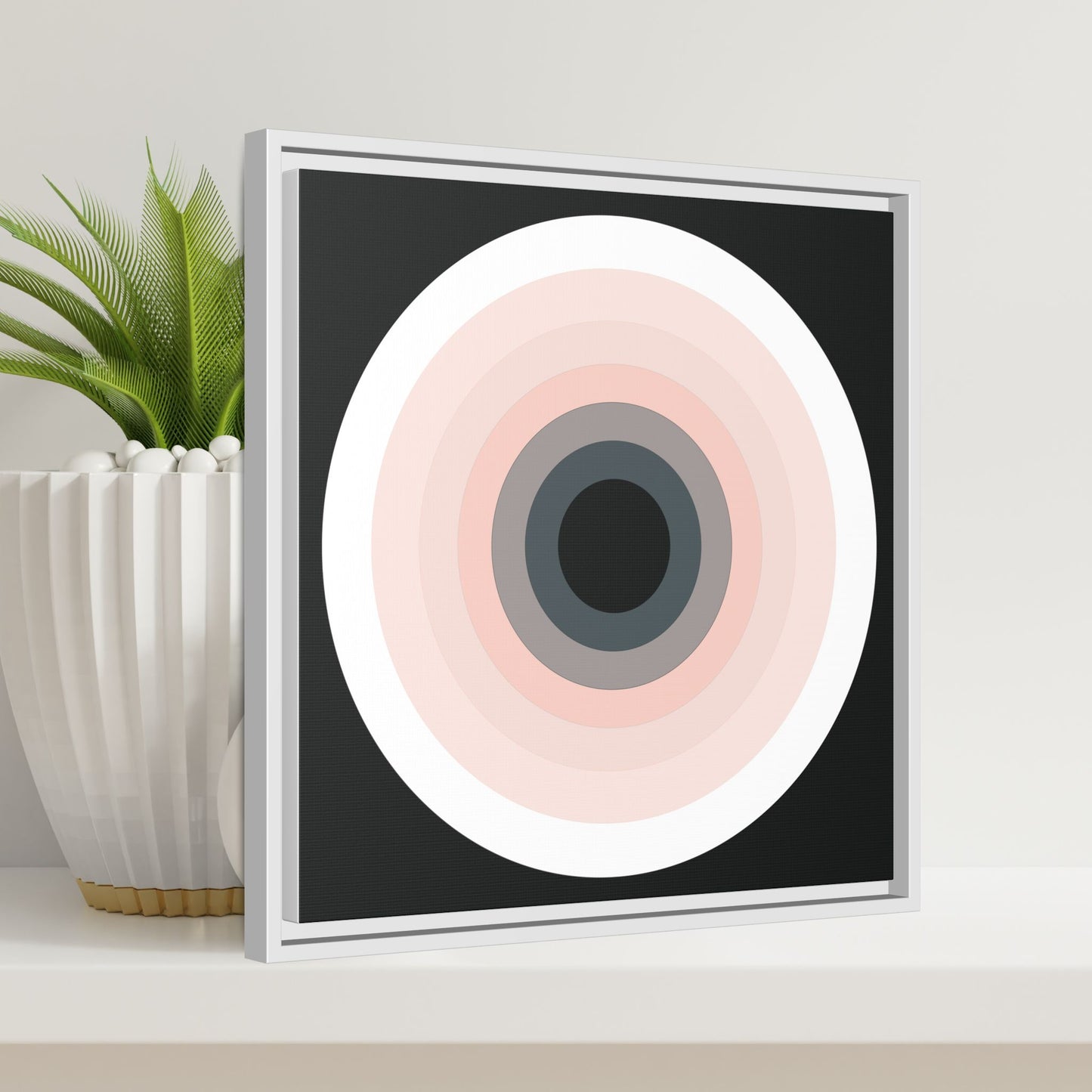 Modern Framed Geometric Canvas Art | Bold Color Meets Clean Framing