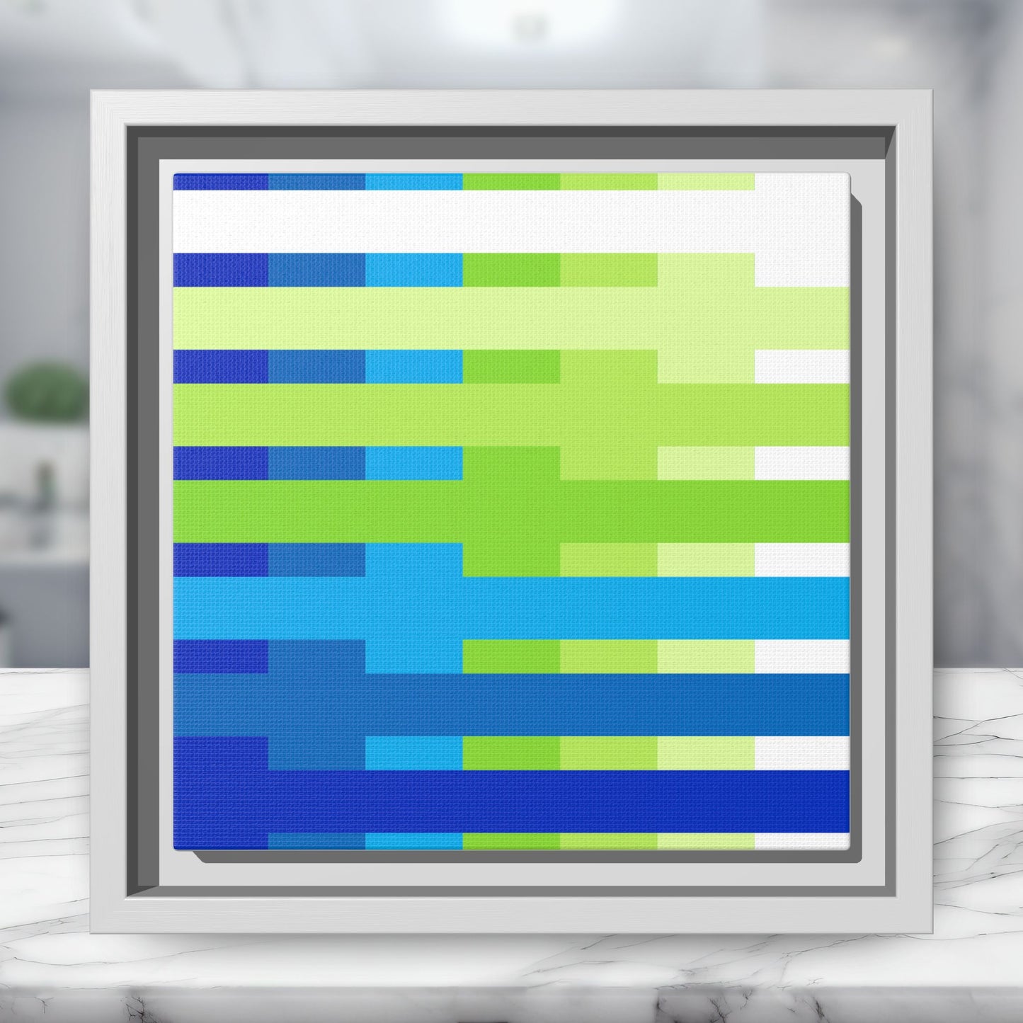 Modern Framed Geometric Canvas Art | Bold Color Meets Clean Framing