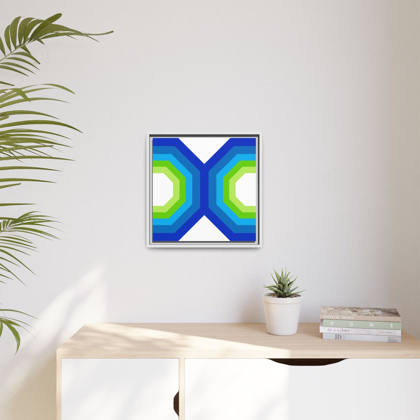 Modern Framed Geometric Canvas Art | Bold Color Meets Clean Framing