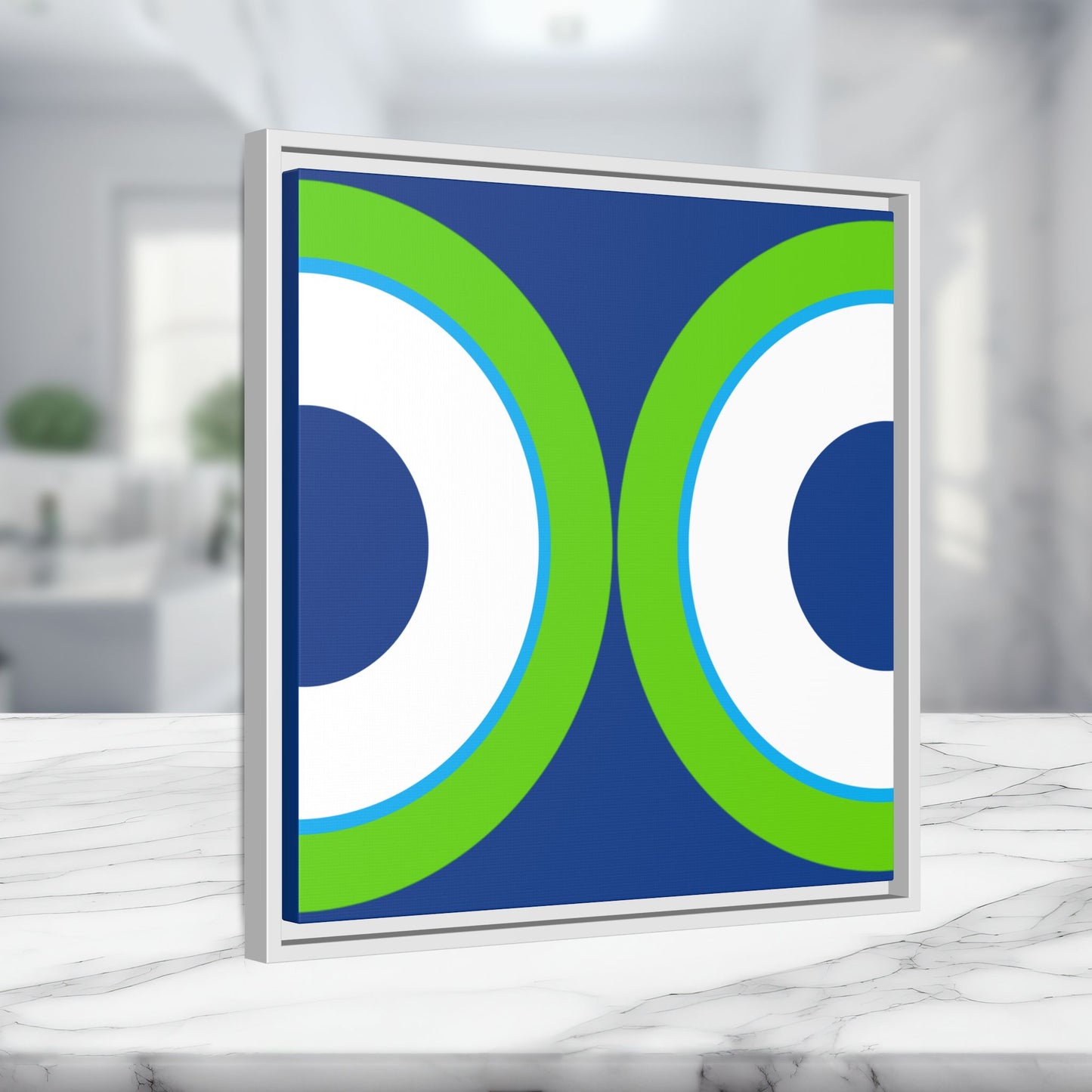 Modern Framed Geometric Canvas Art | Bold Color Meets Clean Framing