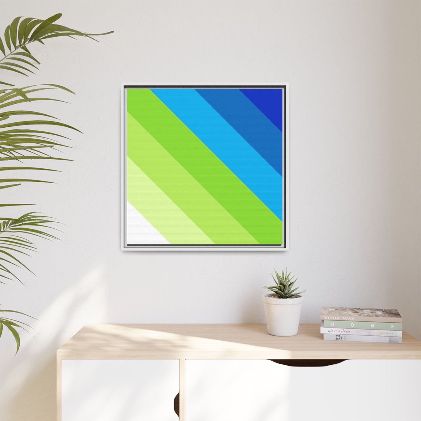 Modern Framed Geometric Canvas Art | Bold Color Meets Clean Framing