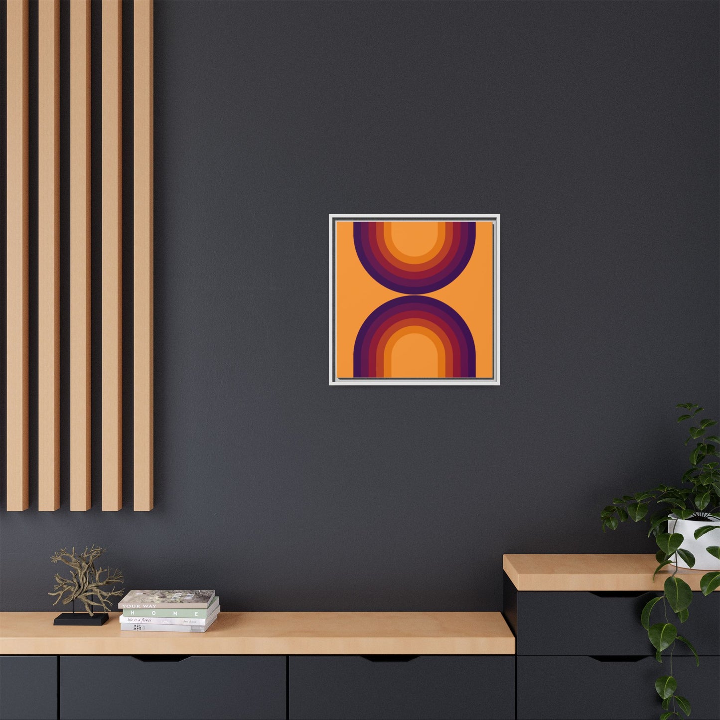 Modern Framed Geometric Canvas Art | Bold Color Meets Clean Framing