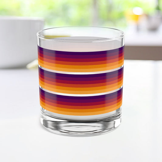Vibrant Modern Retro Rocks Glass – 10oz