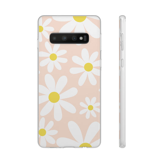 Phone Cases - Blush Daisy Pattern Flexi Cases