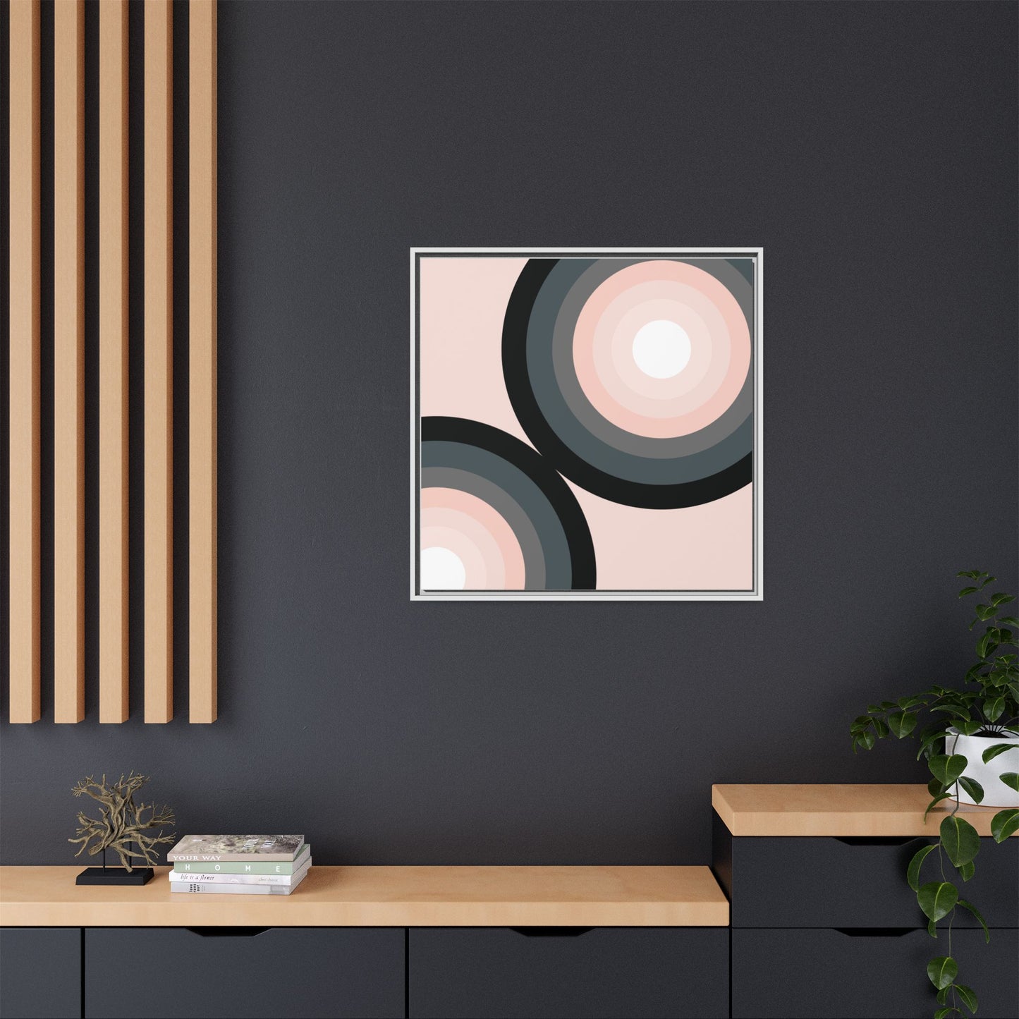 Modern Framed Geometric Canvas Art | Bold Color Meets Clean Framing