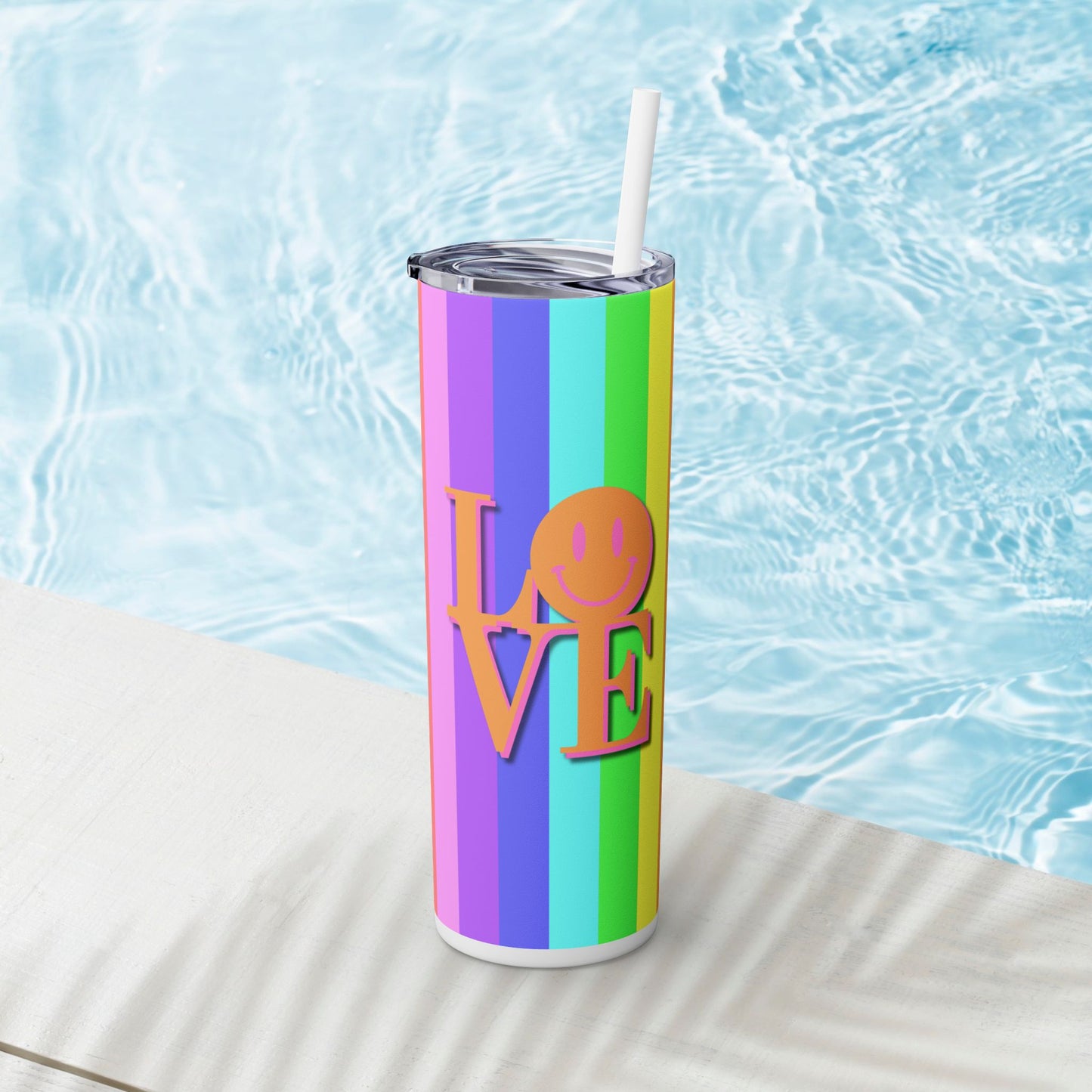 Vibrant. Versatile. Totally Sippable. – 20 oz Skinny Travel Tumbler with Straw