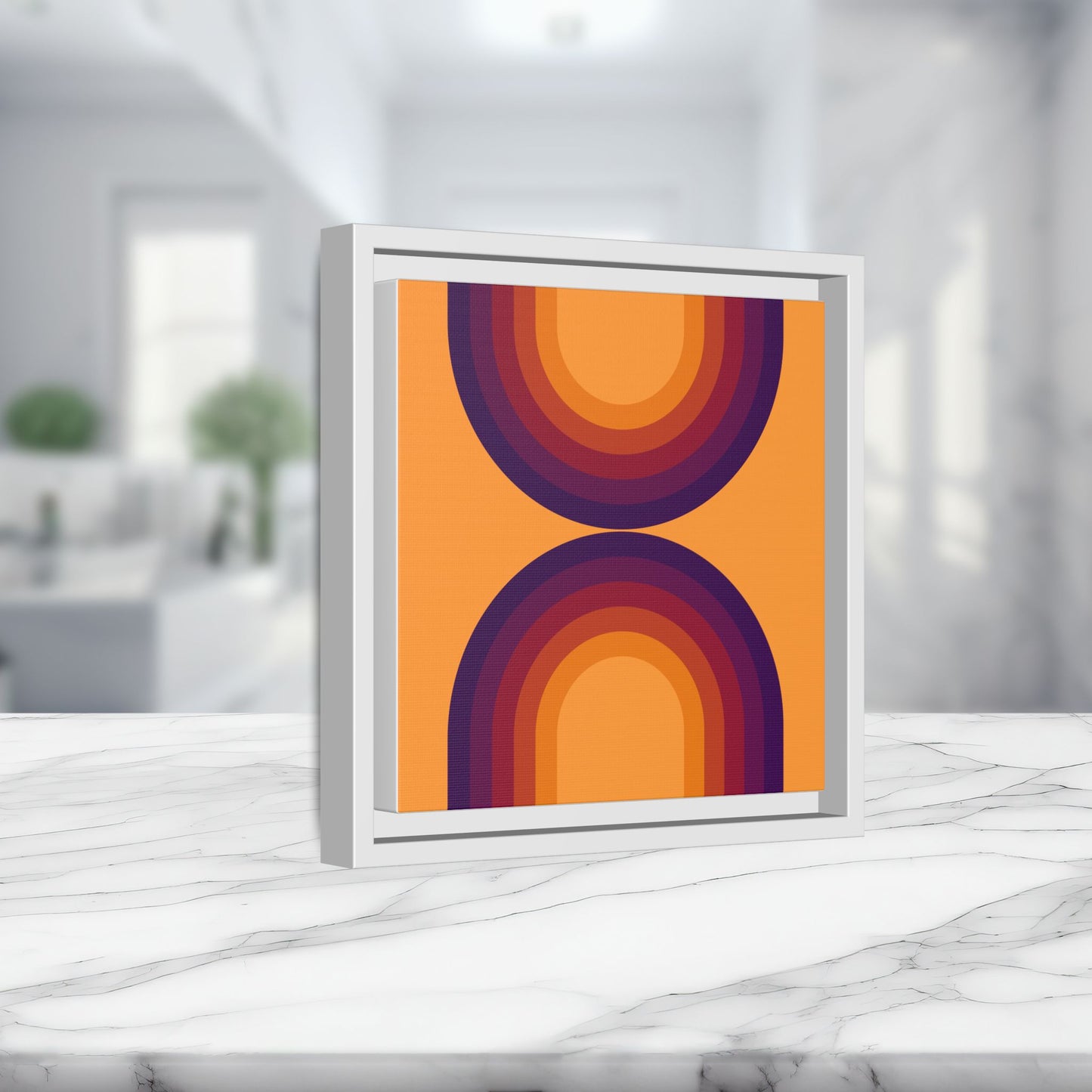 Modern Framed Geometric Canvas Art | Bold Color Meets Clean Framing